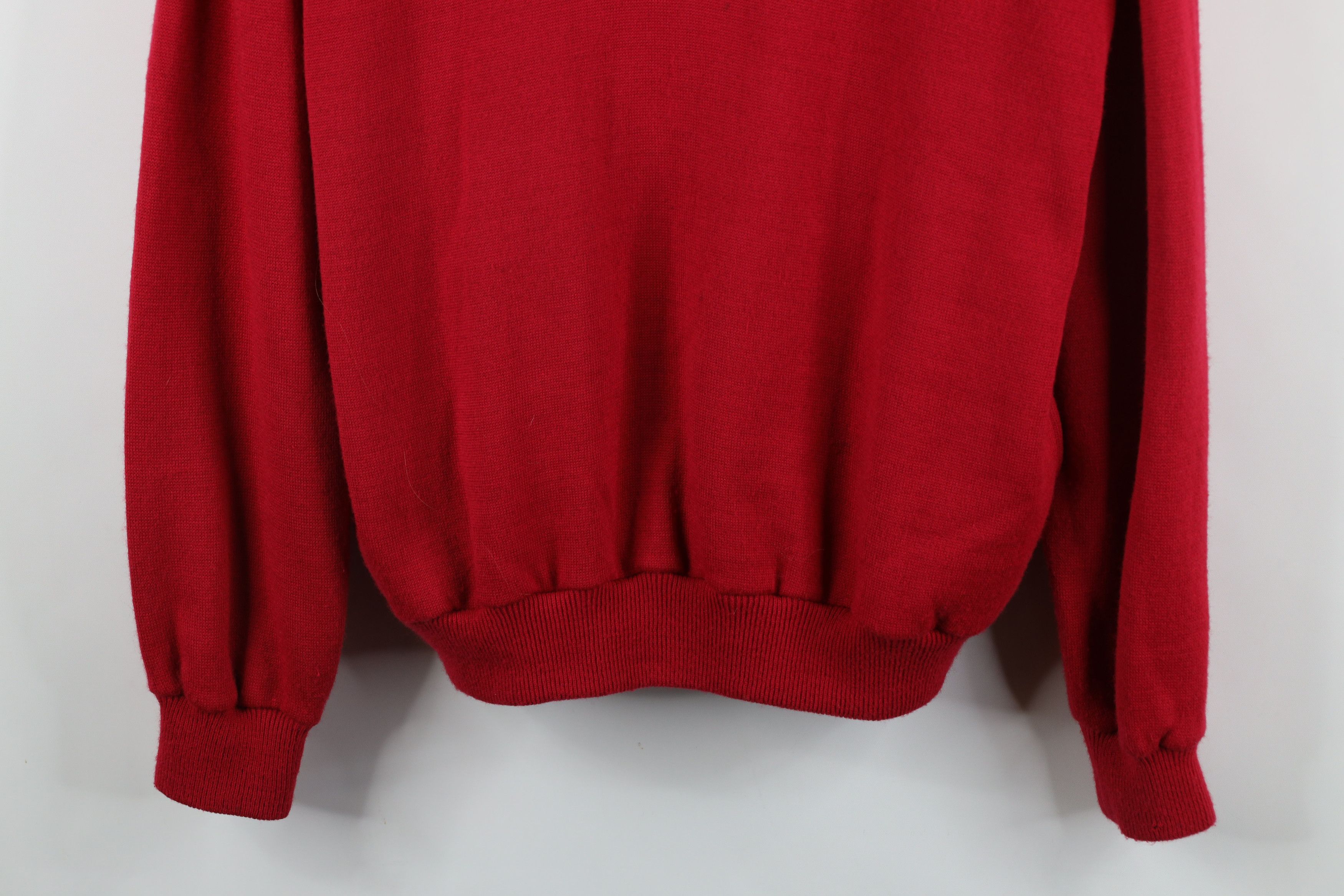 Vintage Vintage 90s Streetwear Knit Pullover Henley Sweater Red Size US XL / EU 56 / 4 - 3 Thumbnail