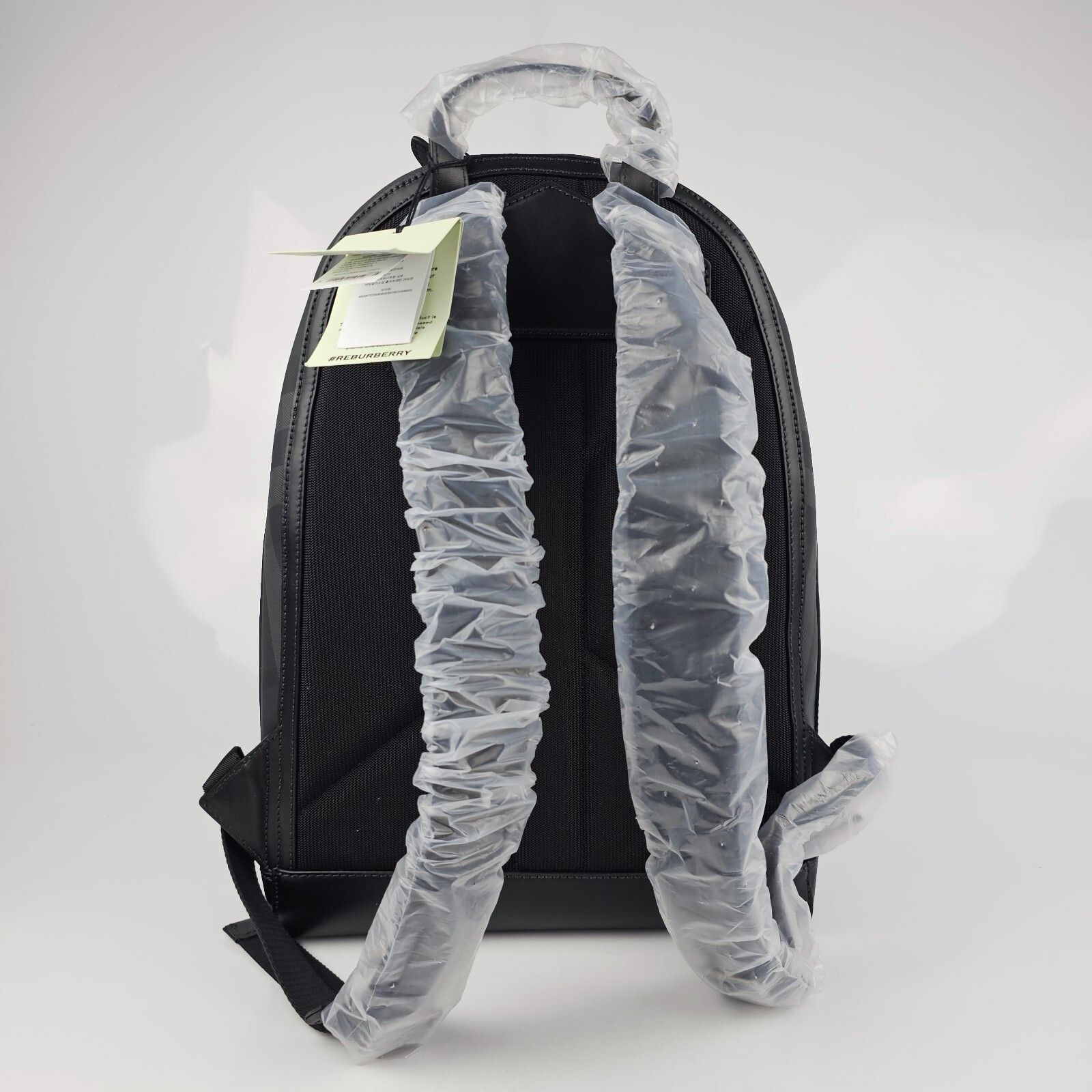 Burberry BURBERRY Rocco Charcoal Checkered E-Canvas Backpack New Size ONE SIZE - 6 Thumbnail