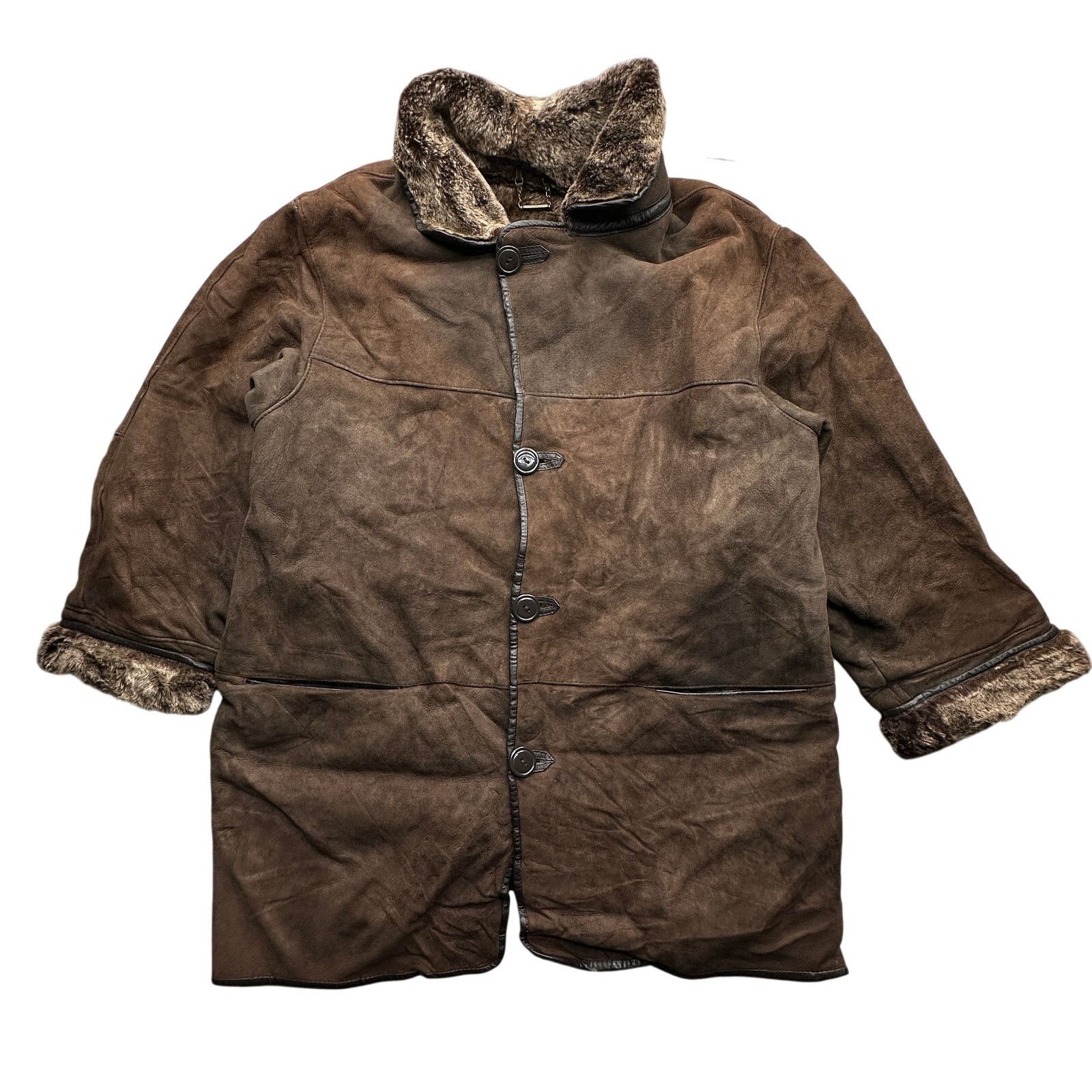 Other Vintage Harlin Shearling Sheepskin Leather Jacket Mens XL Size US XL / EU 56 / 4 - 1 Thumbnail