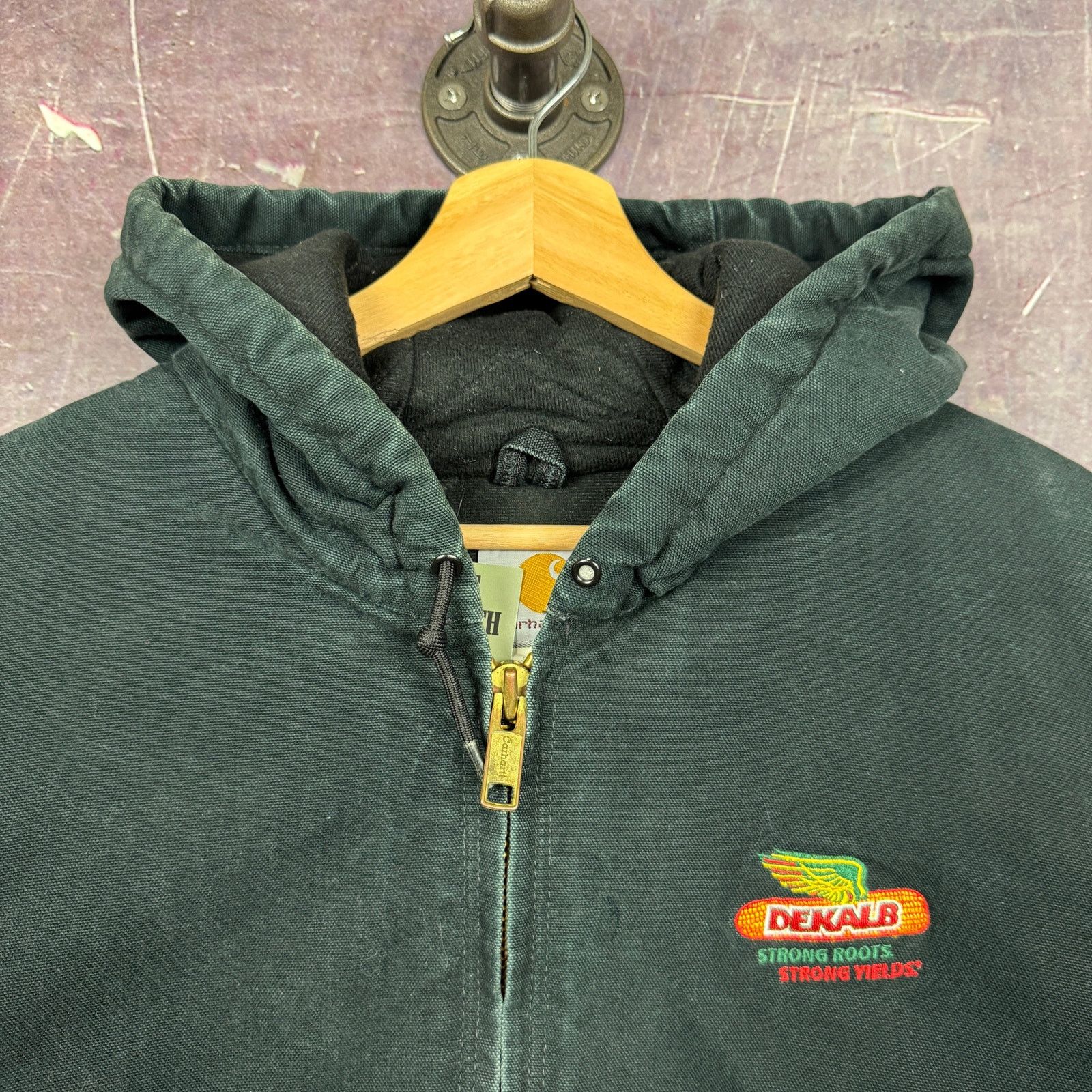 Carhartt × Vintage 90s Black Carhartt Dekalb Embroidered Hooded Jacket XL 2379 Size US XL / EU 56 / 4 - 3 Thumbnail