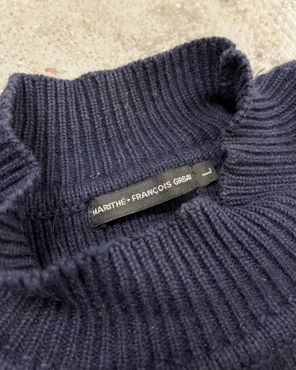 Marithe + Francois Girbaud 2000s Marithé + François Girbaud Navy Wool Contrast Cuff Sweater Size M / US 6-8 / IT 42-44 - 8 Thumbnail