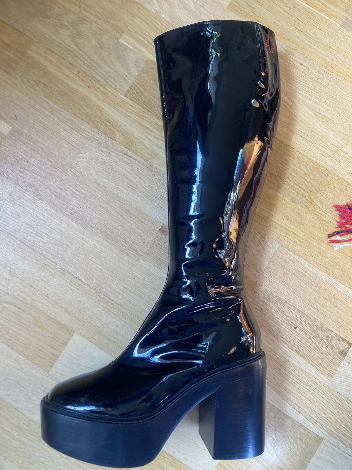 A.F. Vandevorst Knee high patent leather platforms Size US 11 / IT 41 - 4 Thumbnail