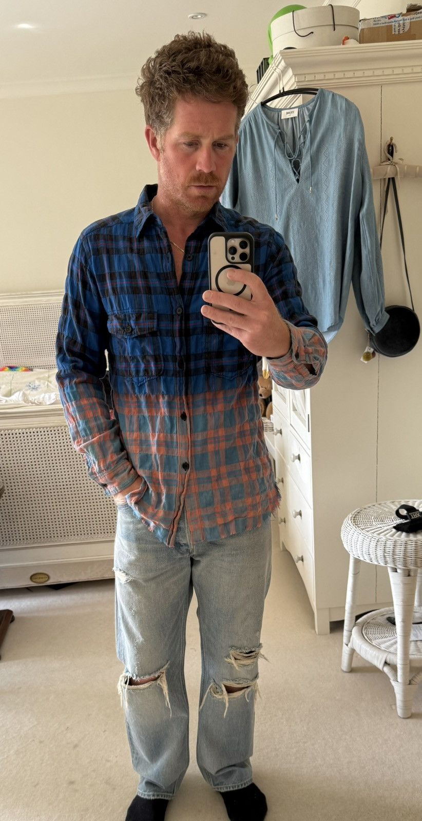 Hedi Slimane × Saint Laurent Paris SS16 Grail Saint Laurent Surf sound bleached flannel pink Size US L / EU 52-54 / 3 - 2 Thumbnail