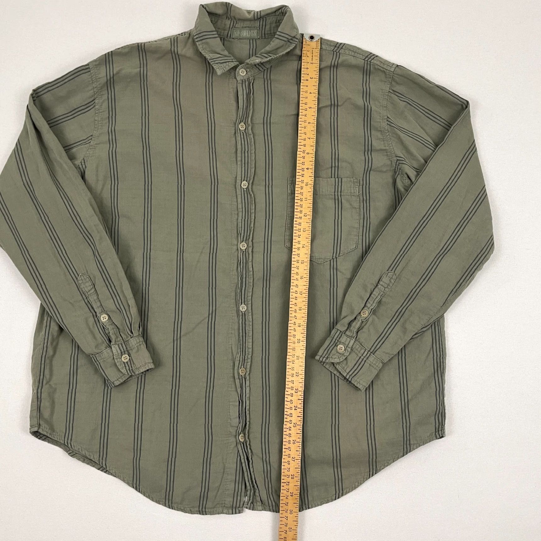 Vintage CP Shades Shirt Adult L Green Striped Button-Up Office Casual Shirt, CP Shades, Button, Striped, Green, L, Adult, Regular, Men, 1225 Size US L / EU 52-54 / 3 - 5 Thumbnail