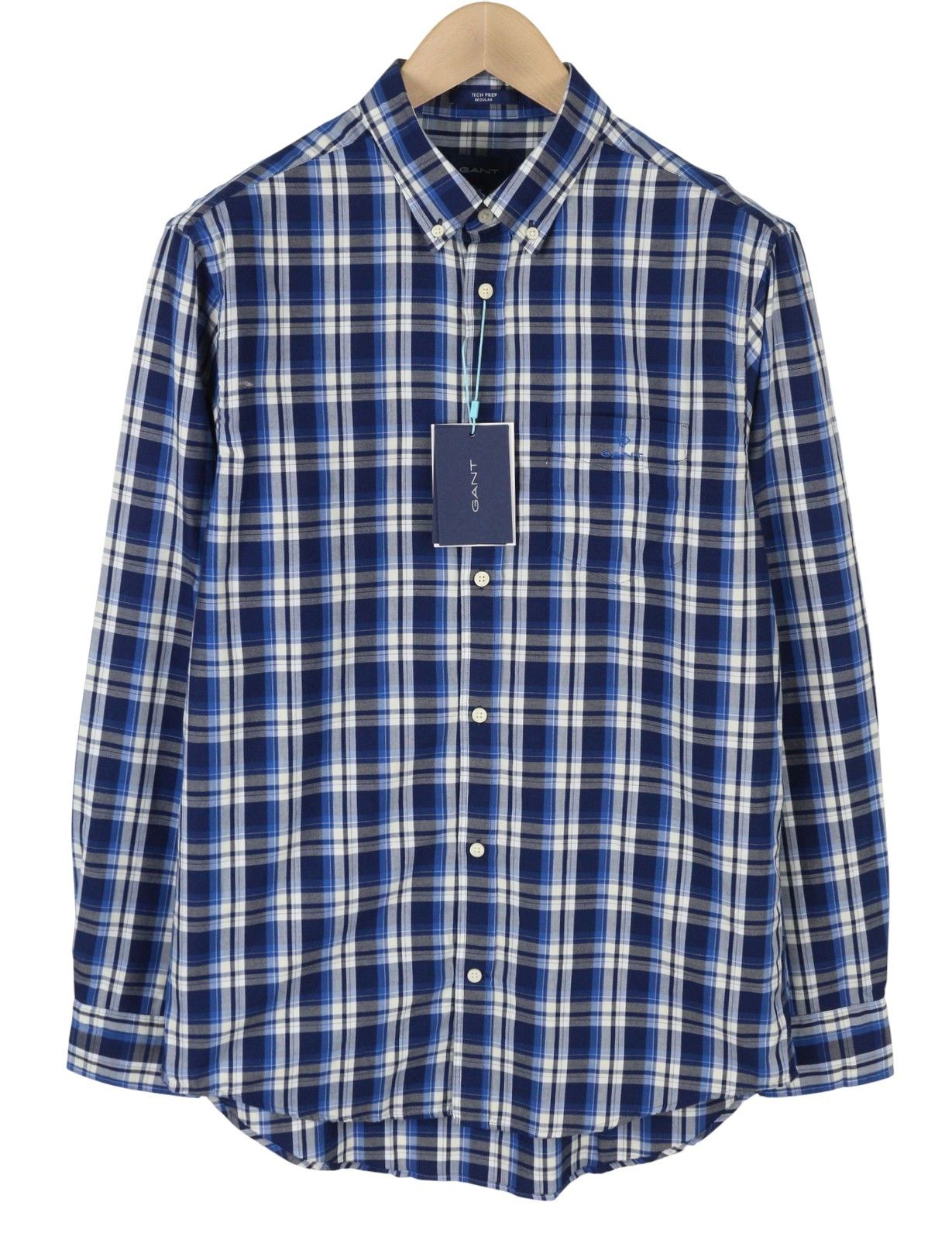 Gant TECH PREP OXFORD CHECK M Blue Button-Down Shirt 87488 Size US M / EU 48-50 / 2 - 1 Thumbnail