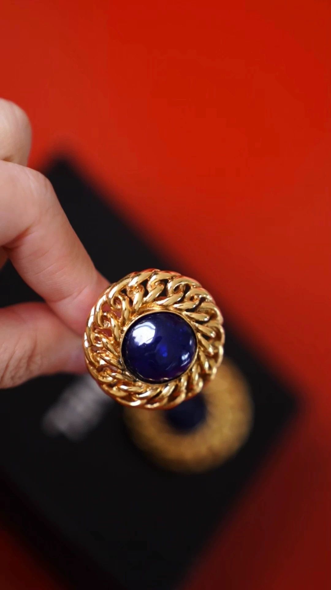 Chanel Chanel Vtg Sapphire Blue Glass Beaded Earrings Size ONE SIZE - 3 Thumbnail