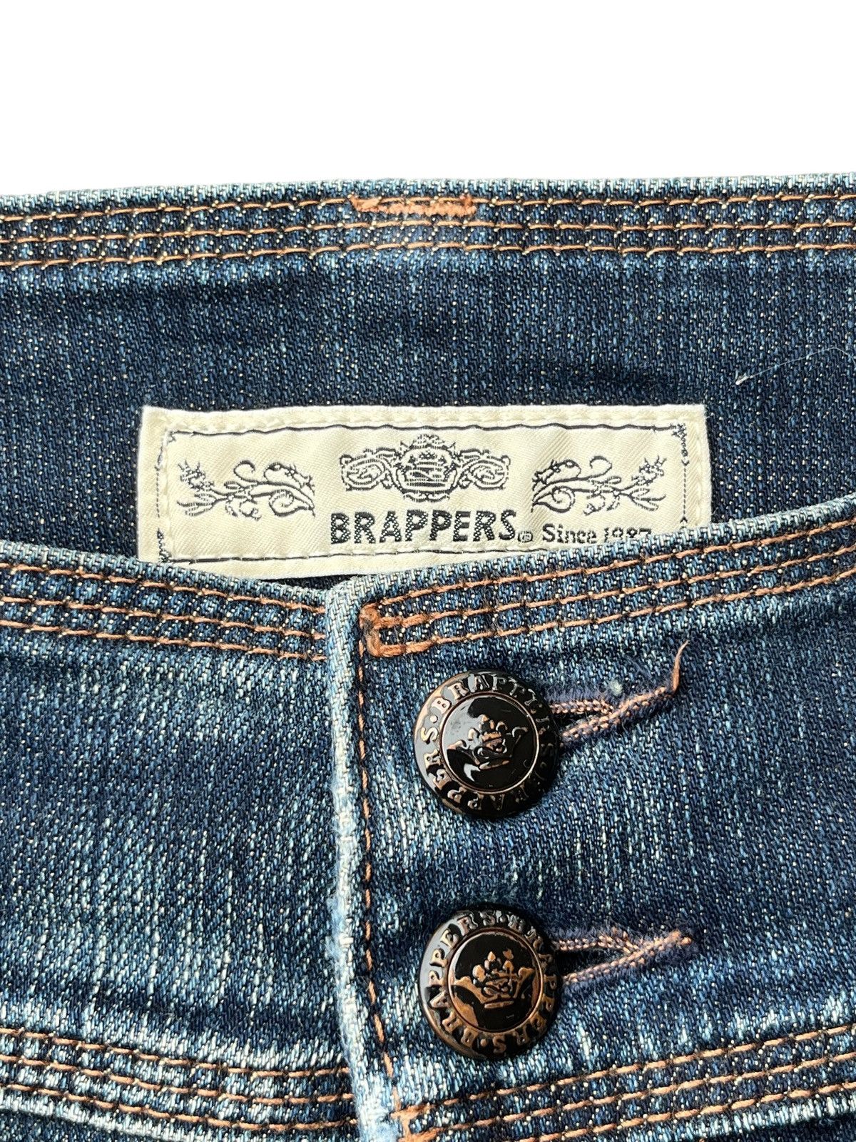 If Six Was Nine Vintage Japanese Brand Brappers Mud Washed Faded Flare Jeans Size US 30 / EU 46 - 8 Thumbnail