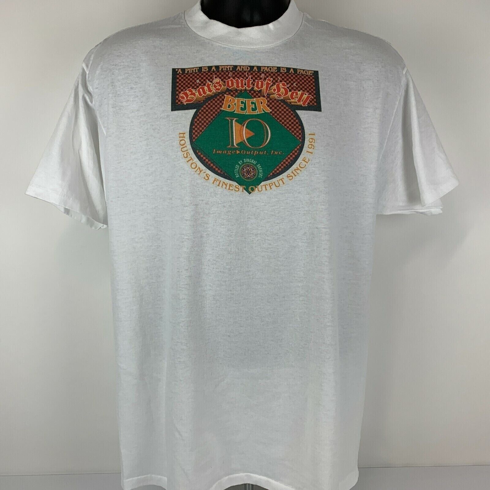 Vintage Vintage 90s WYGIWYG Bats Out of Hell Beer T Shirt L Large Size US L / EU 52-54 / 3 - 2 Thumbnail