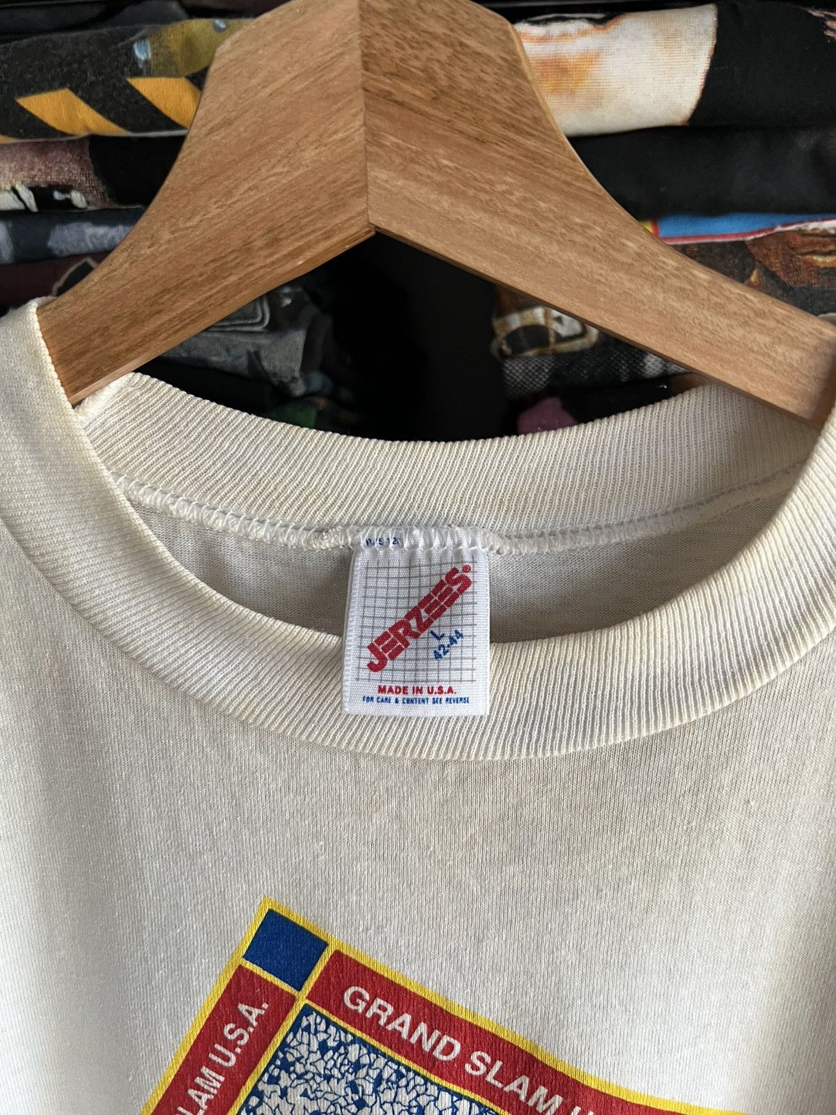 Jerzees 90s Grand Slam USA Single Stitch Baseball Tee Size US L / EU 52-54 / 3 - 3 Thumbnail