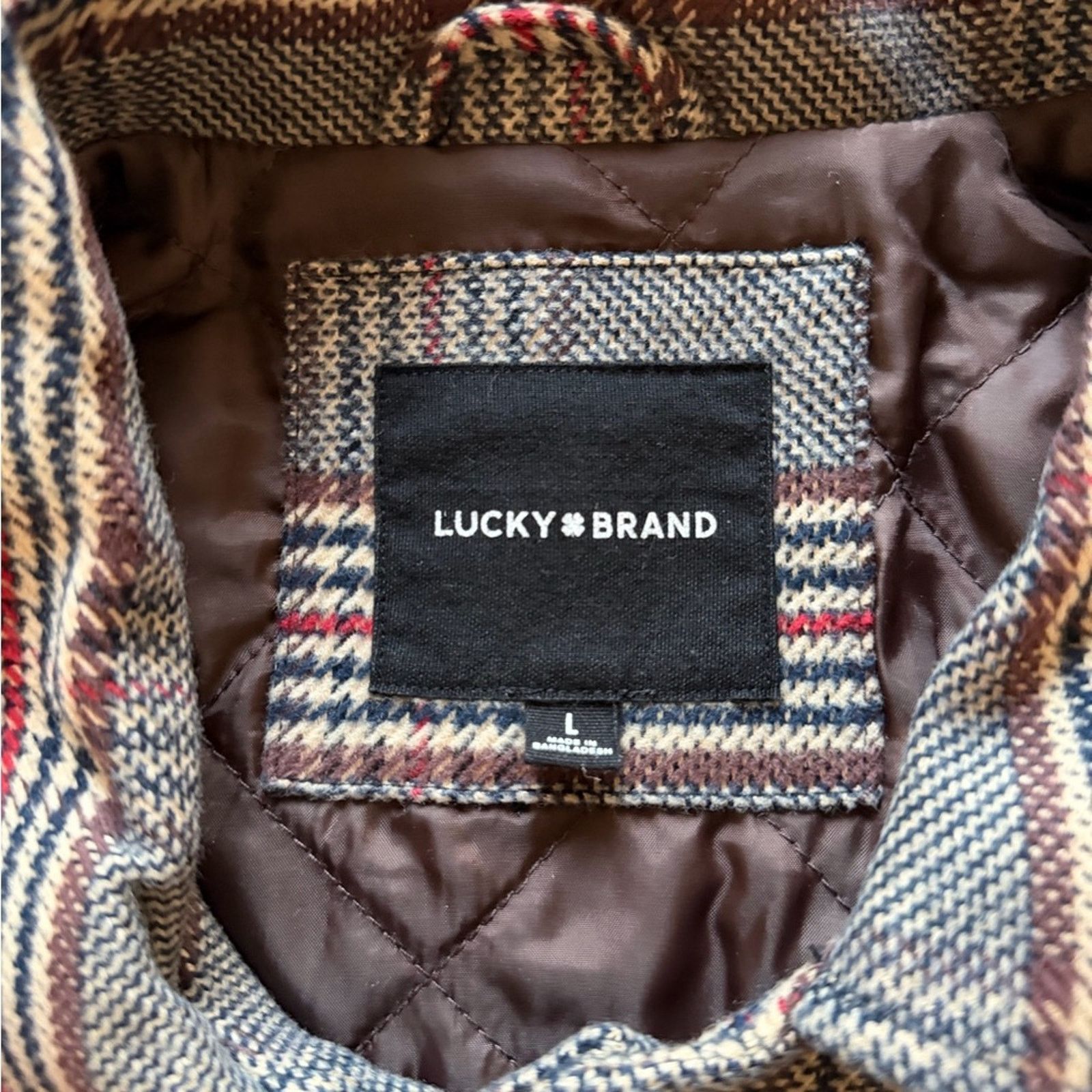 Lucky Brand Lucky Brand Men's Plaid Jacket - BrownGray and Red Size US L / EU 52-54 / 3 - 3 Thumbnail