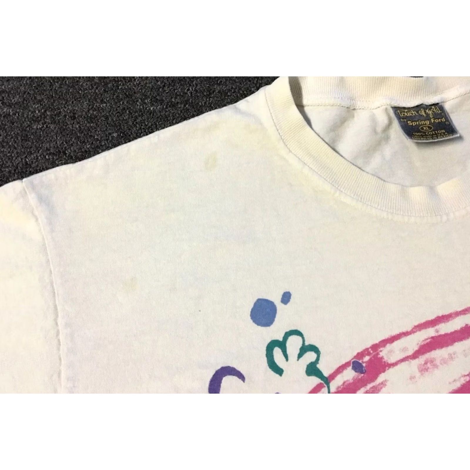 Vintage VINTAGE 90s Spontaneous Movement Shirt XL White Abstract Art Vaporwave Fun Single Stitch Shirt Mens XL White Abstract Art Vaporwave Fun Size US XL / EU 56 / 4 - 4 Thumbnail