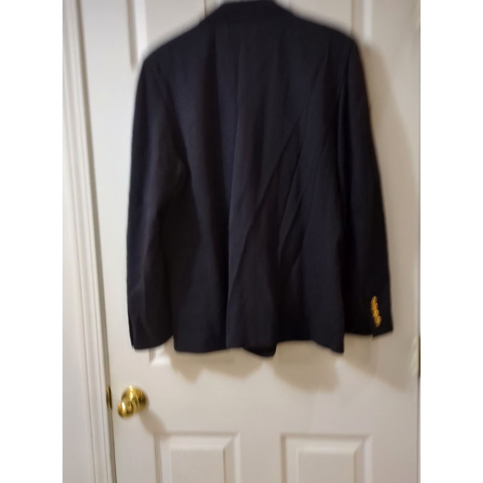 Austin Reed VINTAGE Austin Reed Blazer Jacket Women’s 16 Navy Blue 100% Worsted Wool Blazer Notch Lapel Long Sleeve Button Front Size XXL / US 16-18 / IT 52-54 - 6 Thumbnail