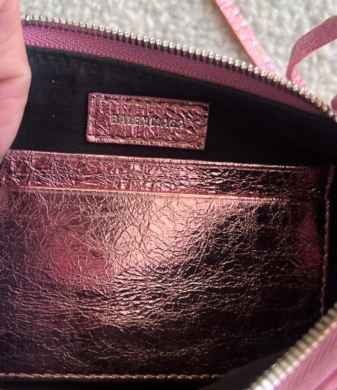 Balenciaga LE CAGOLE MINI BAG METALLIZED IN PINK With crystals hardware Size ONE SIZE - 3 Thumbnail