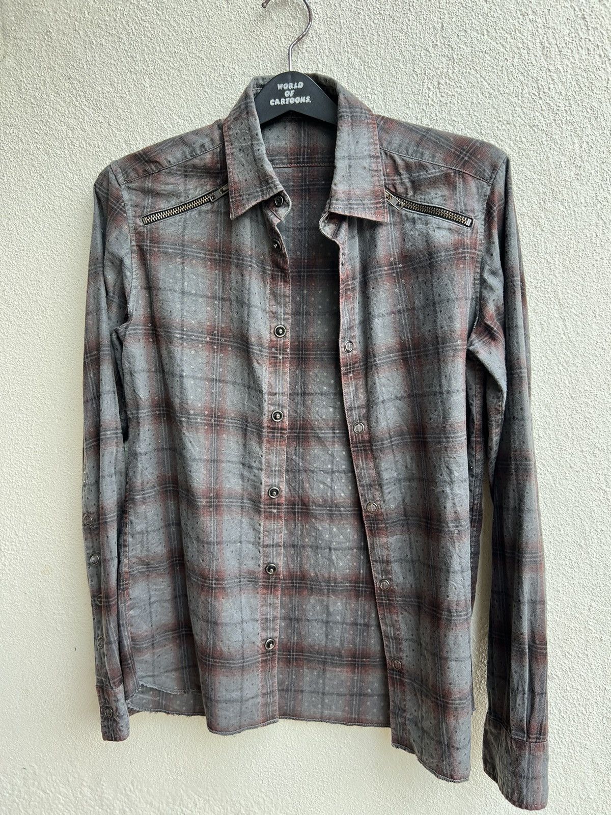 20471120 Vintage Paranoid Japan Blink Dot Bondage Flannel Shirt Size US S / EU 44-46 / 1 - 21 Thumbnail