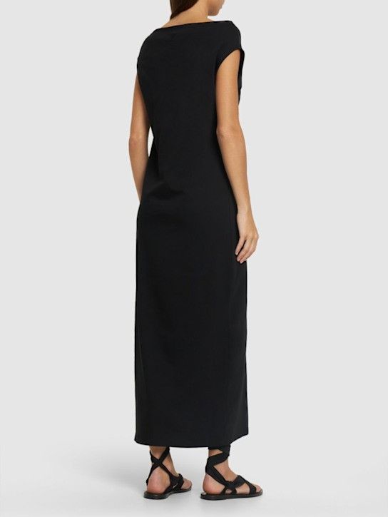 Loulou de Saison o1s22i1n1024 Long Cotton Martial Dress in Black Size S / US 4 / IT 40 - 3 Thumbnail
