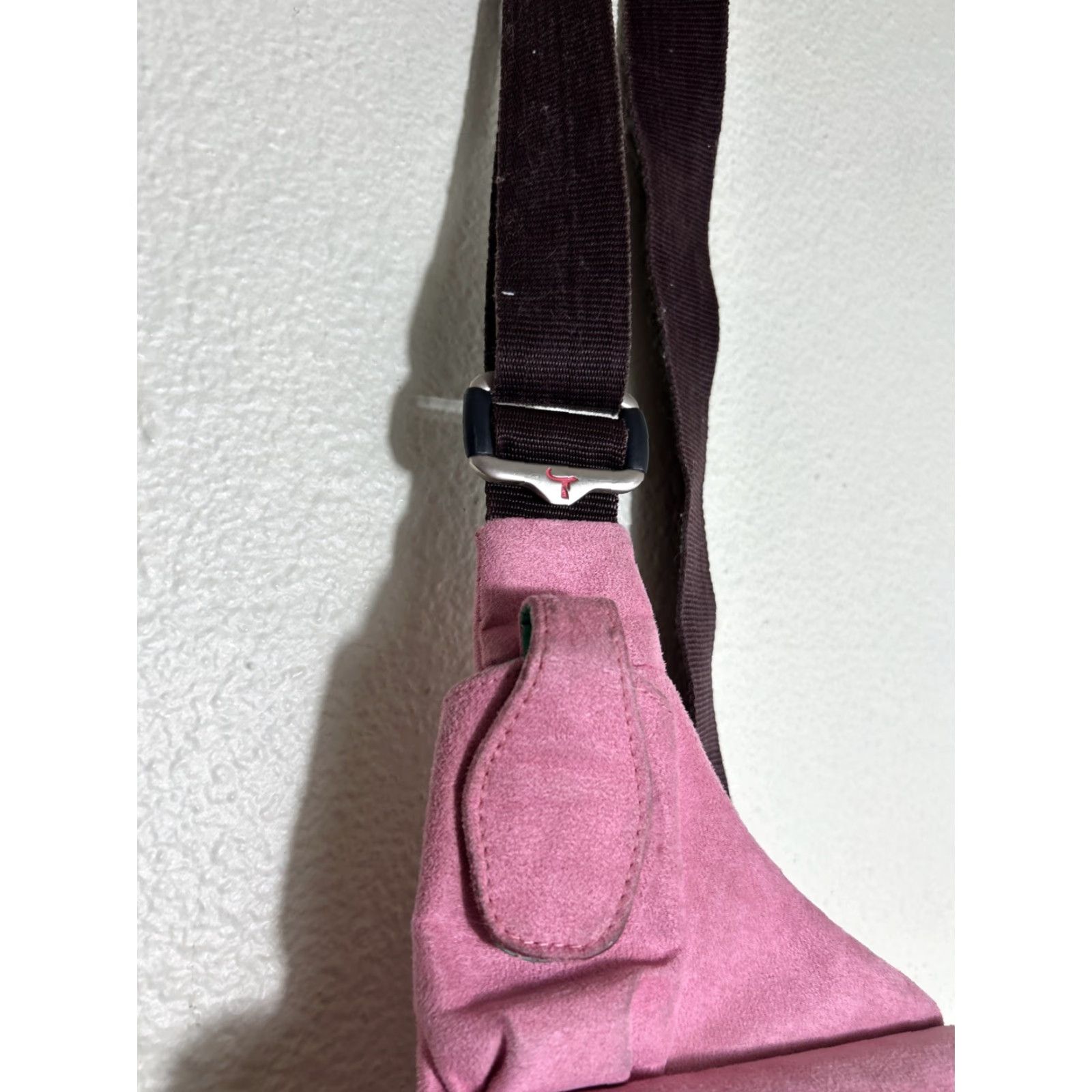 Vintage Travelon Pink Suede Crossbody Purse Bag Organizer Travel Hands Up Womens Small Size ONE SIZE - 3 Thumbnail