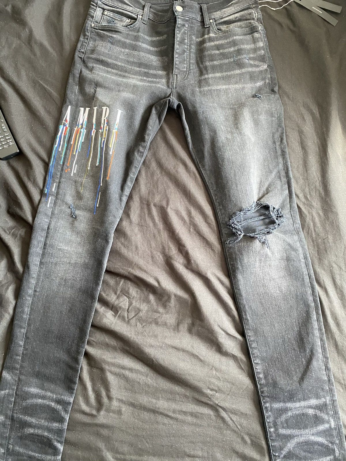 Amiri Amiri Paint Drip Denim Size US 33 - 1 Thumbnail