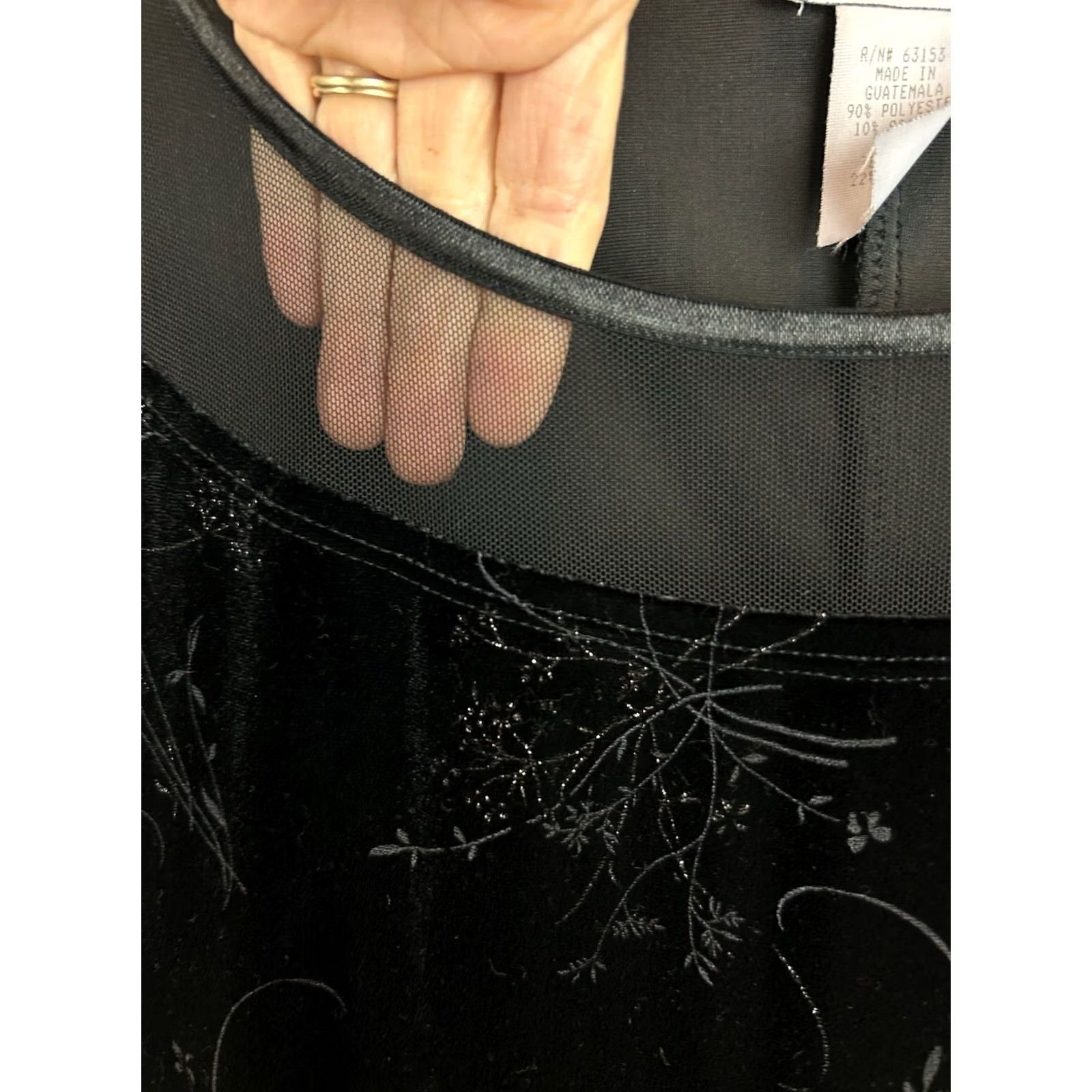 Velour CDC Maxi Dress 10 Women Black Velour Whimsygoth Witchy Fairy Event Party Holiday Formal Dress Size L / US 10 / IT 46 - 4 Thumbnail