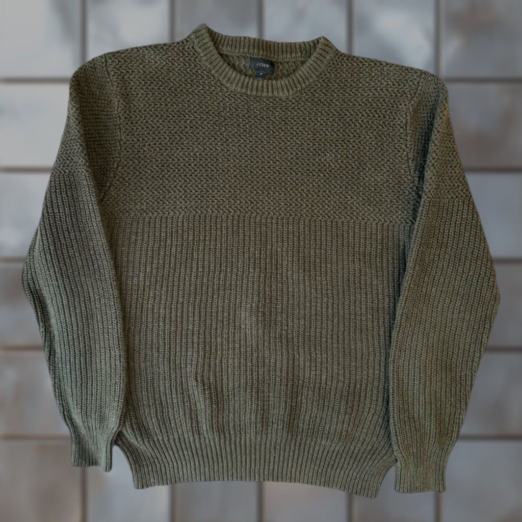 J.Crew J.CREW Sweater Small Olive Green Cotton Knit Pullover Crew Neck Knit Style 90s Art Aztec Classic USA Men Mens Size US S / EU 44-46 / 1 - 1 Thumbnail