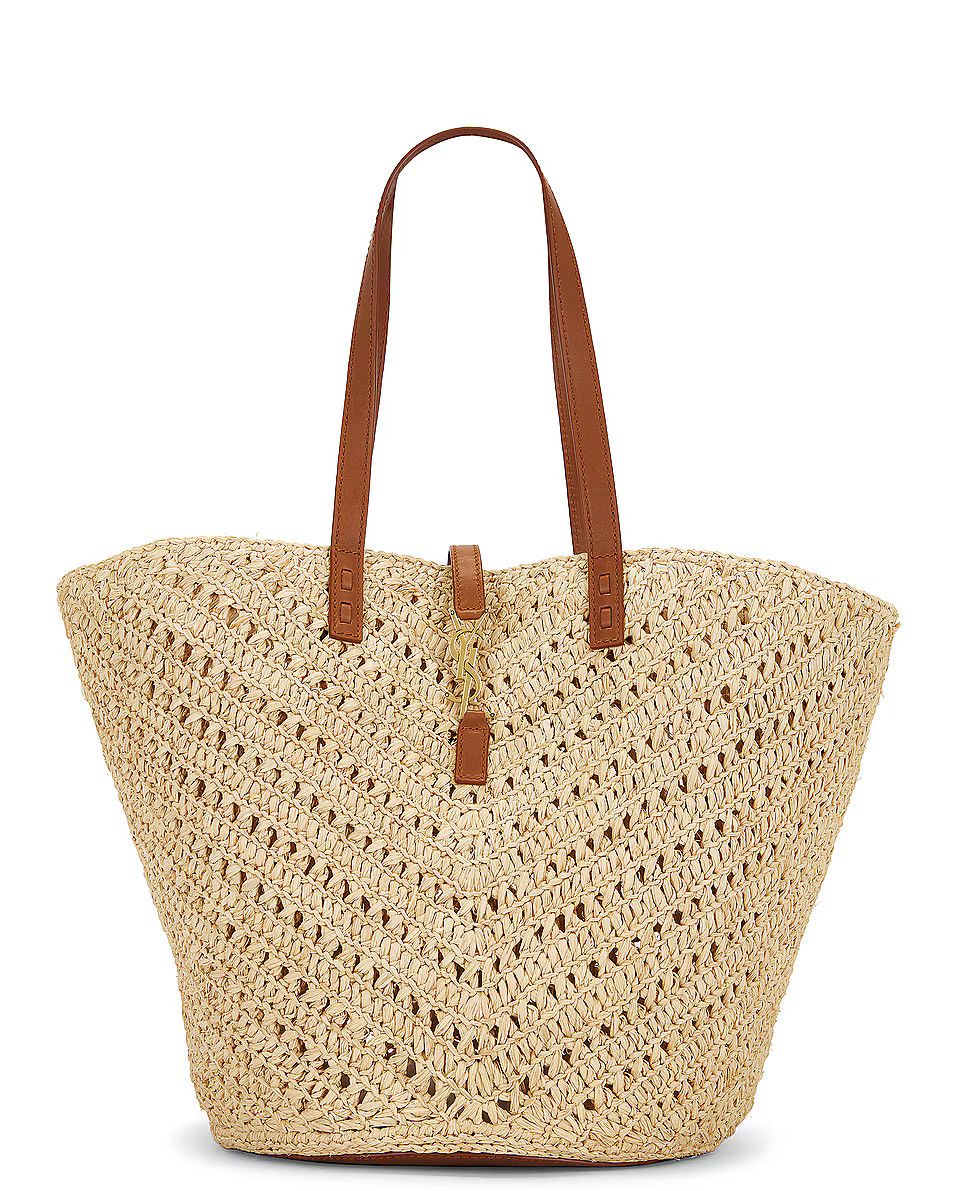 Saint Laurent Paris o1bcso1str0325 Size:OS/Panier Vegetable Bag in Natural/Brick Size ONE SIZE - 1 Thumbnail