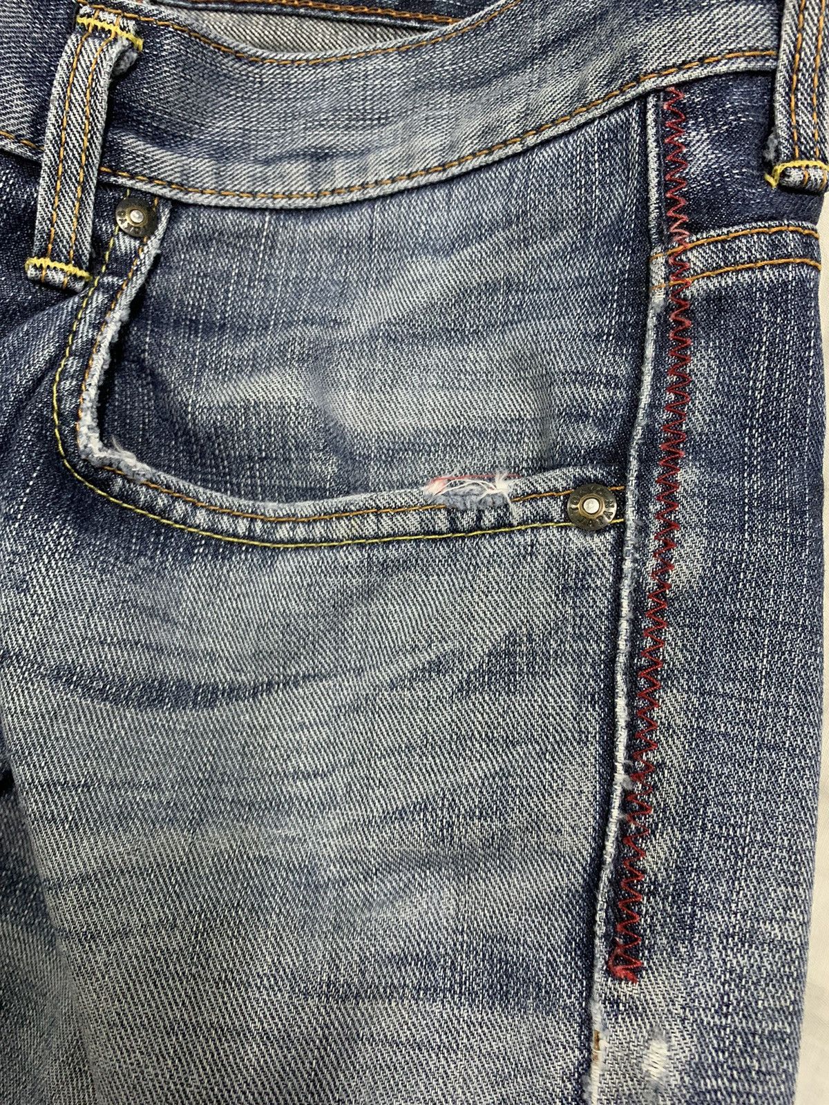 Edwin Vintage Edwin Blue Trip Relaxed Fit Distressed Grunge Jeans Size US 34 / EU 50 - 6 Thumbnail