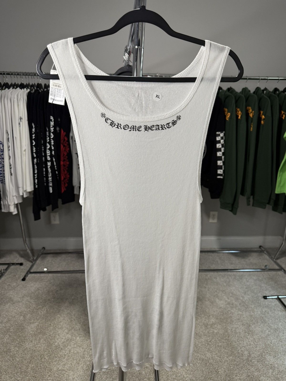 Chrome Hearts Chrome Hearts White Muyumi Ribbed Tank Size US XL / EU 56 / 4 - 2 Thumbnail