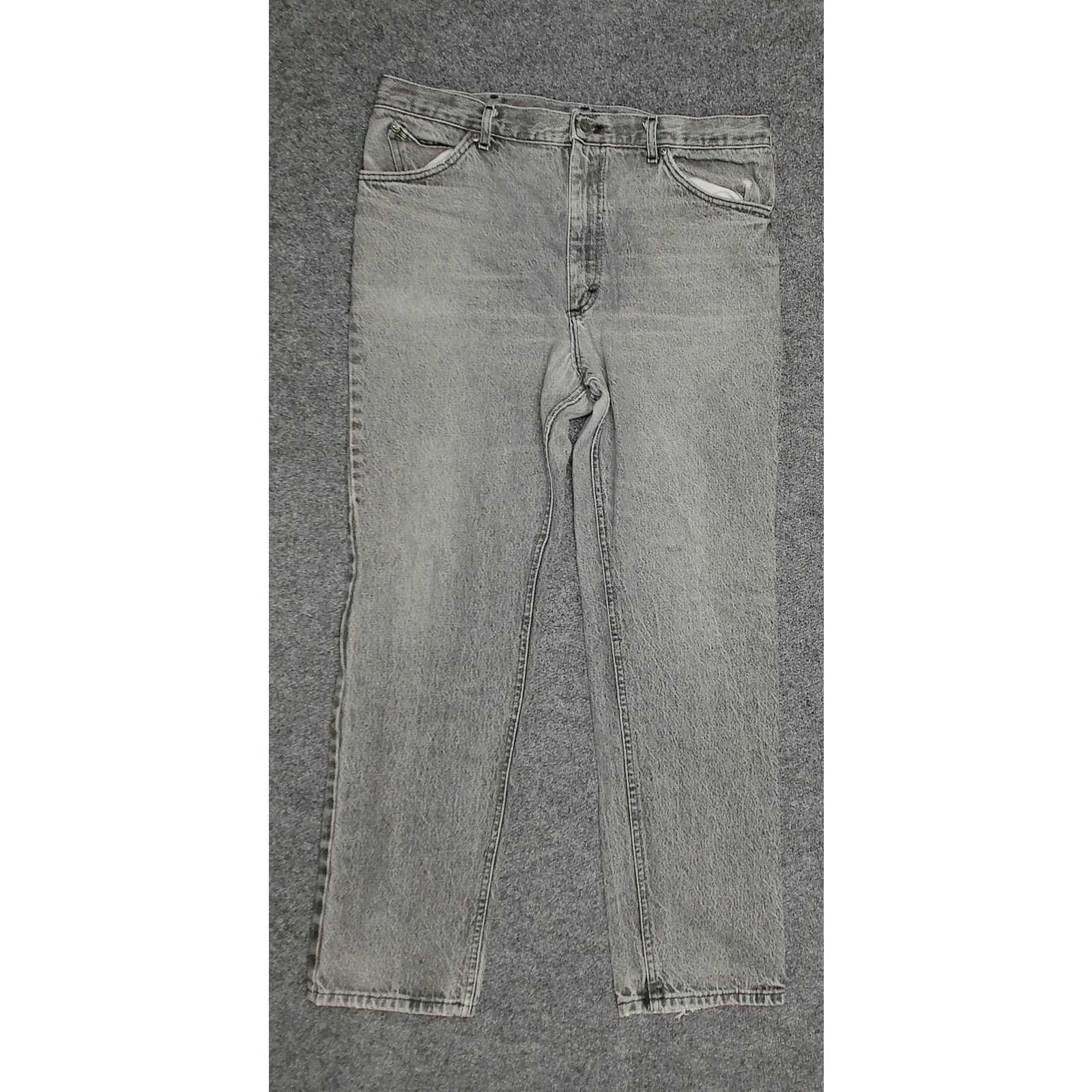 Lee Lee Vintage 80s Made in USA Charcoal Acid Wash Jeans 38x32 Size US 38 / EU 54 - 3 Thumbnail