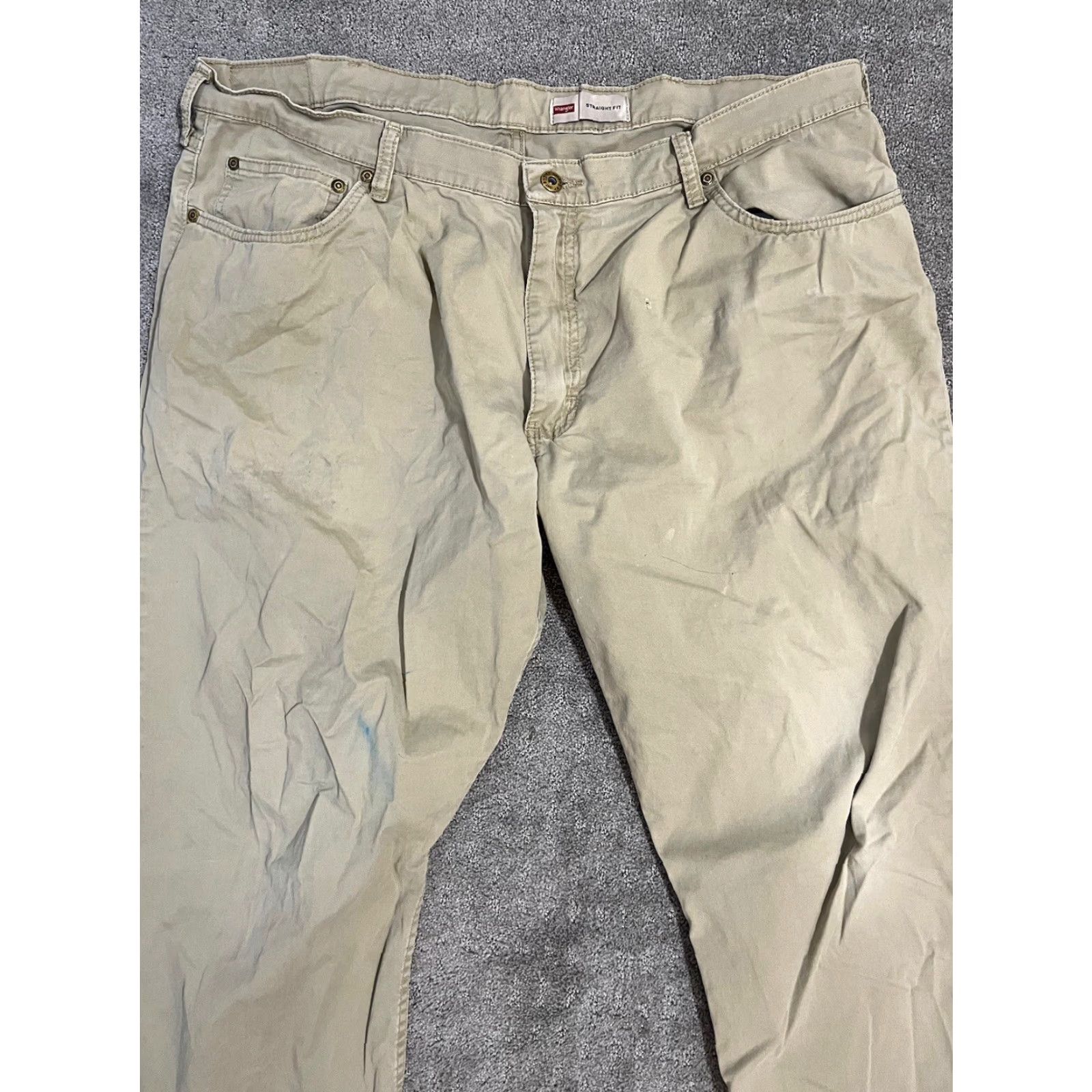 Wrangler VINTAGE Wrangler Straight Fit Jeans Mens 38 x 30 Khaki Cotton Blend Classic Workwear Size US 38 / EU 54 - 5 Thumbnail