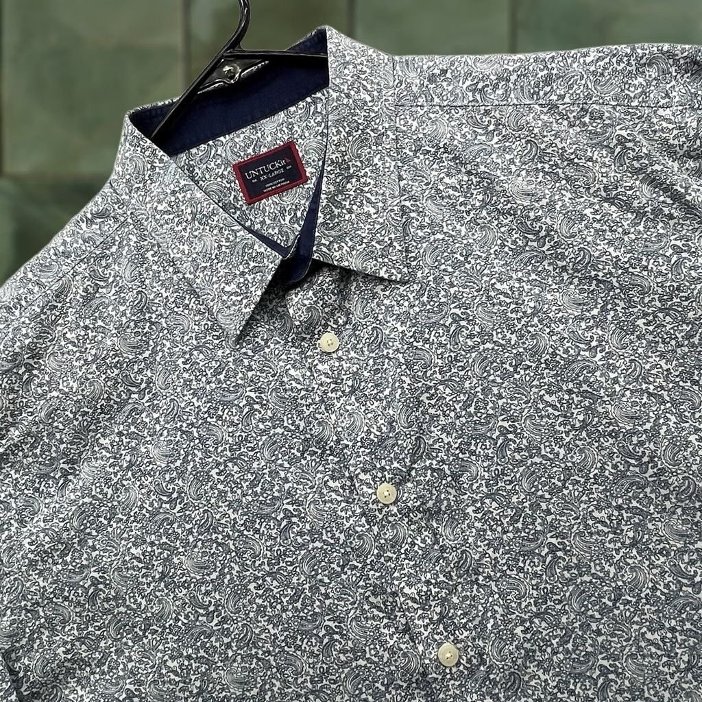 UNTUCKit UNTUCKit Cradamone Shirt Mens 2XL Blue Paisley Button Up AOP Casual Shirt Size US XXL / EU 58 / 5 - 1 Thumbnail