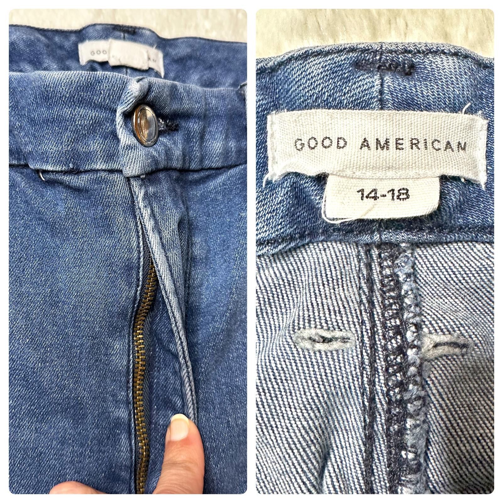 Good American Good American Women's Distressed Skinny Jeans Blue 14/16 Size 36" / US 14 / IT 50 - 7 Thumbnail