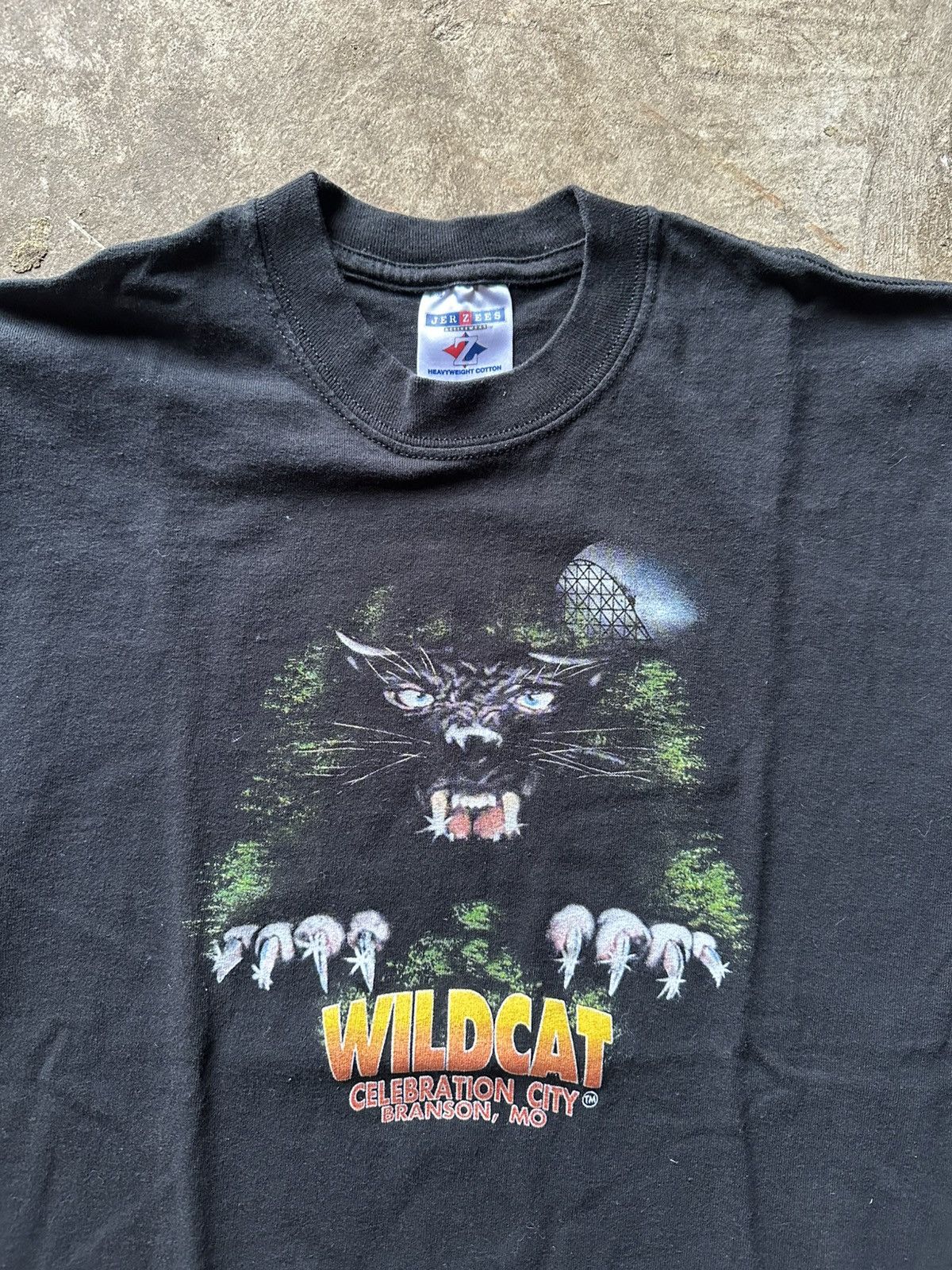 Jerzees Vintage Black Wildcat Graphic Tee Size US M / EU 48-50 / 2 - 2 Thumbnail