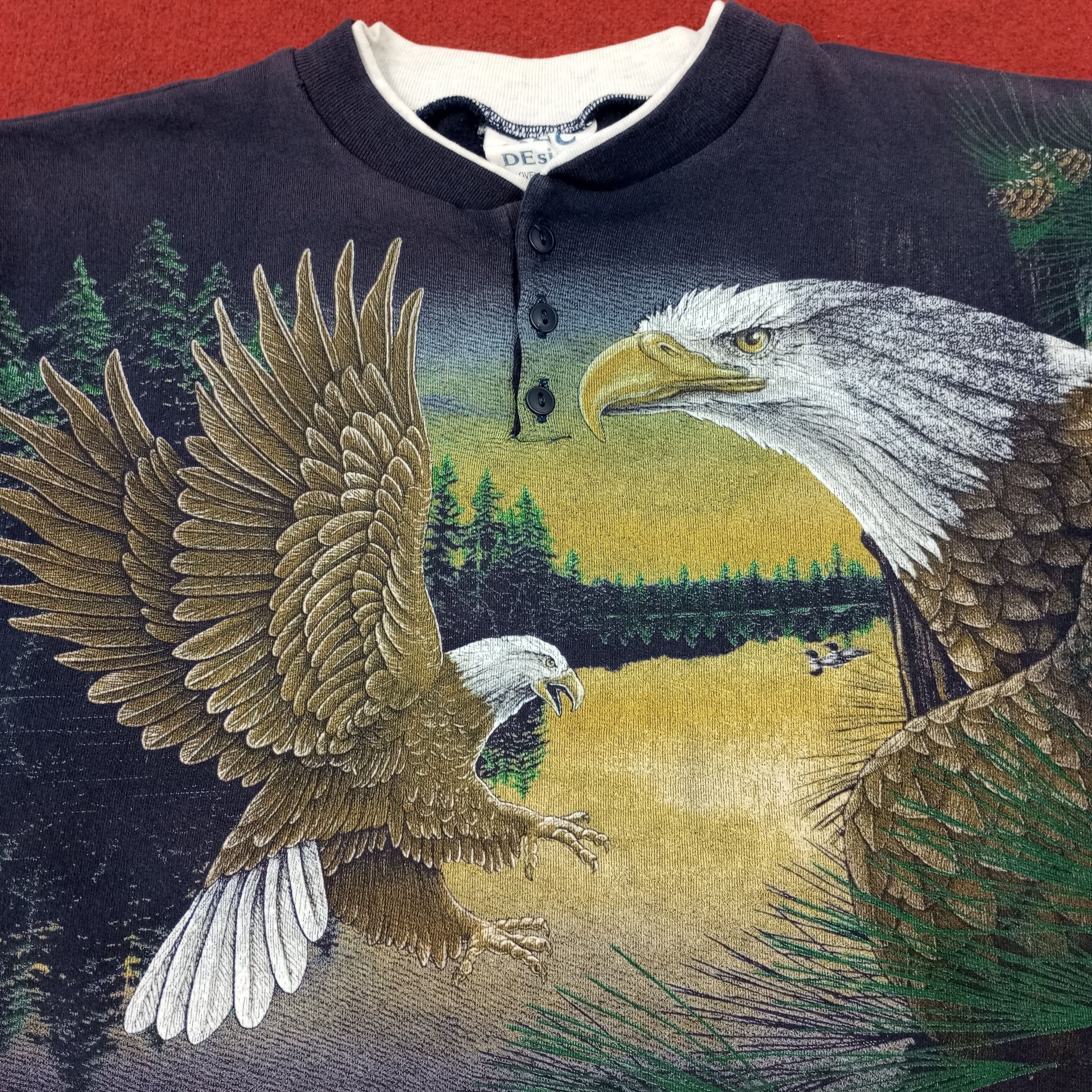 Vintage Eagles Habitat Art Design Style Vintage Sweatshirt c216n15 Size US M / EU 48-50 / 2 - 2 Thumbnail