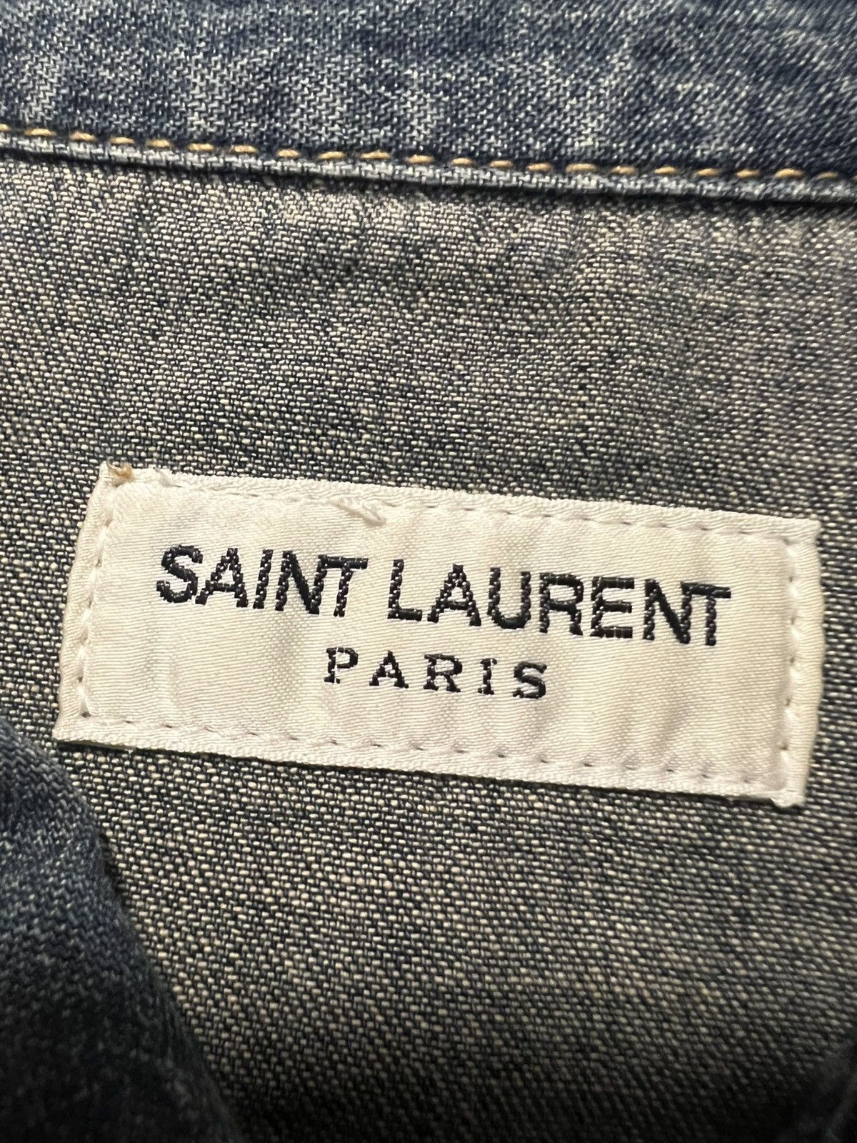 Retail $900 Saint Laurent Western Denim Shirt