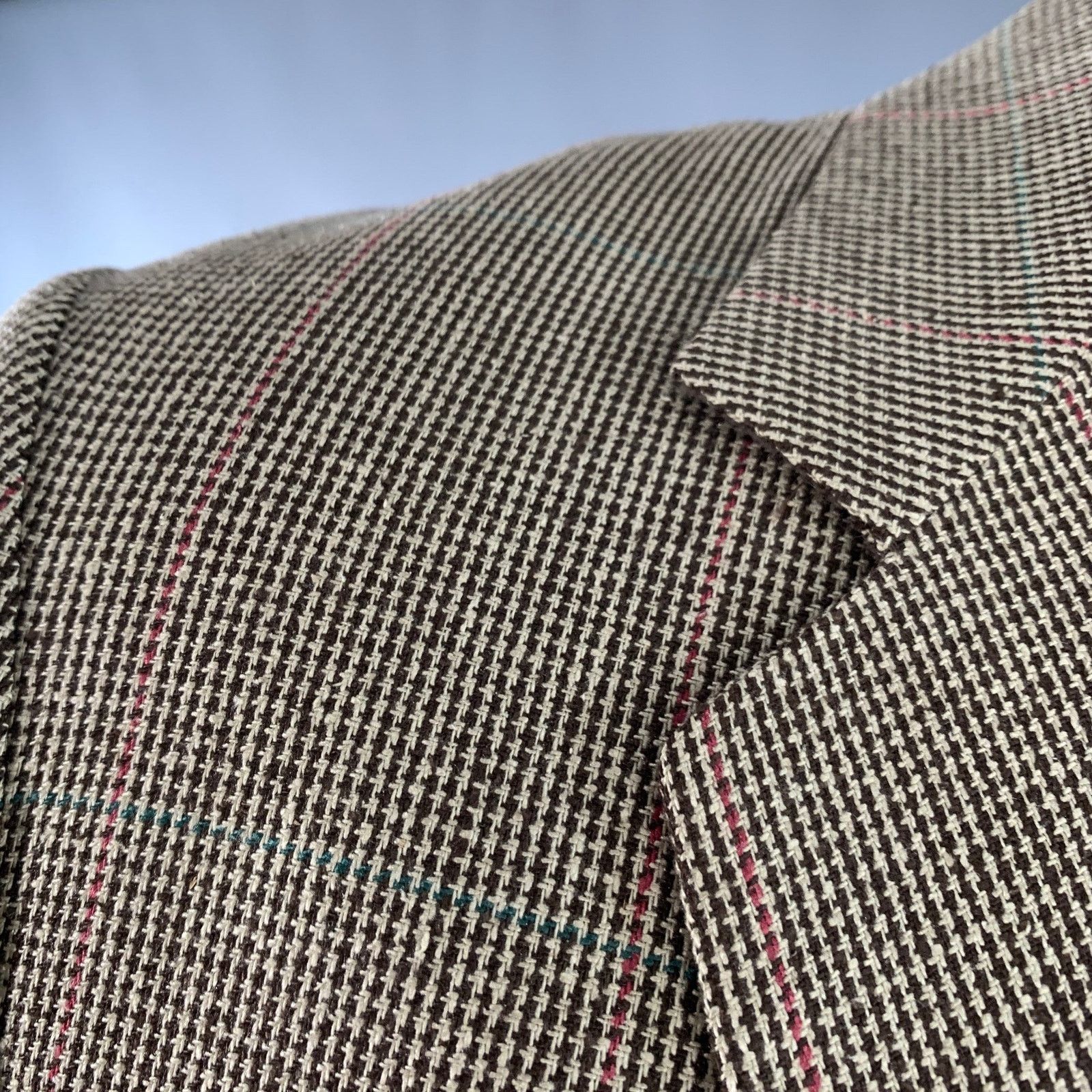 Other Size 42 Brown Cream Houndstooth Single Breasted Sport Coat Size 42R - 10 Thumbnail