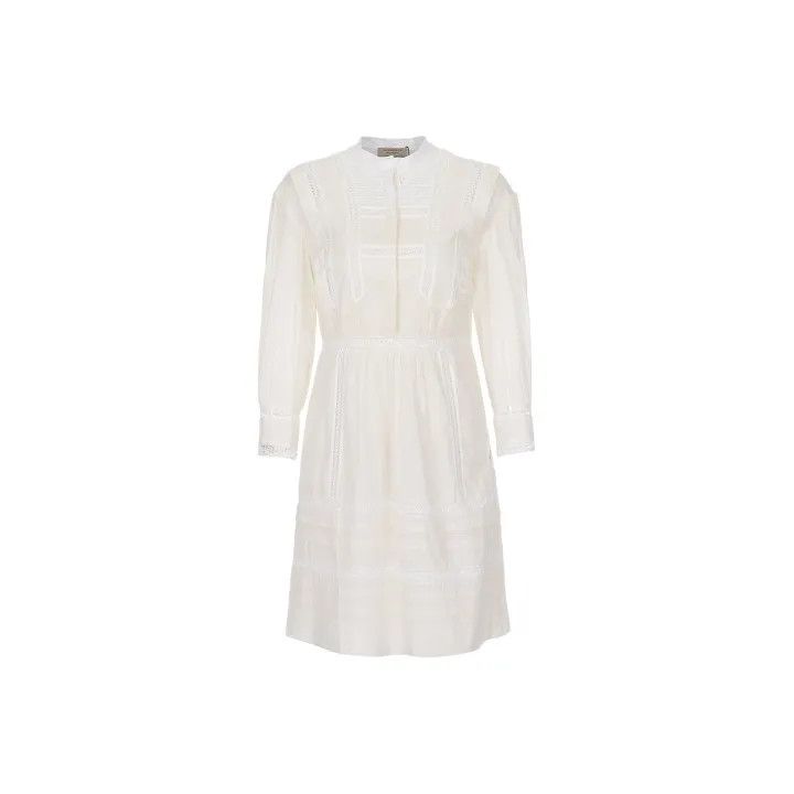 Burberry White Lace Long Sleeve Dress 0079