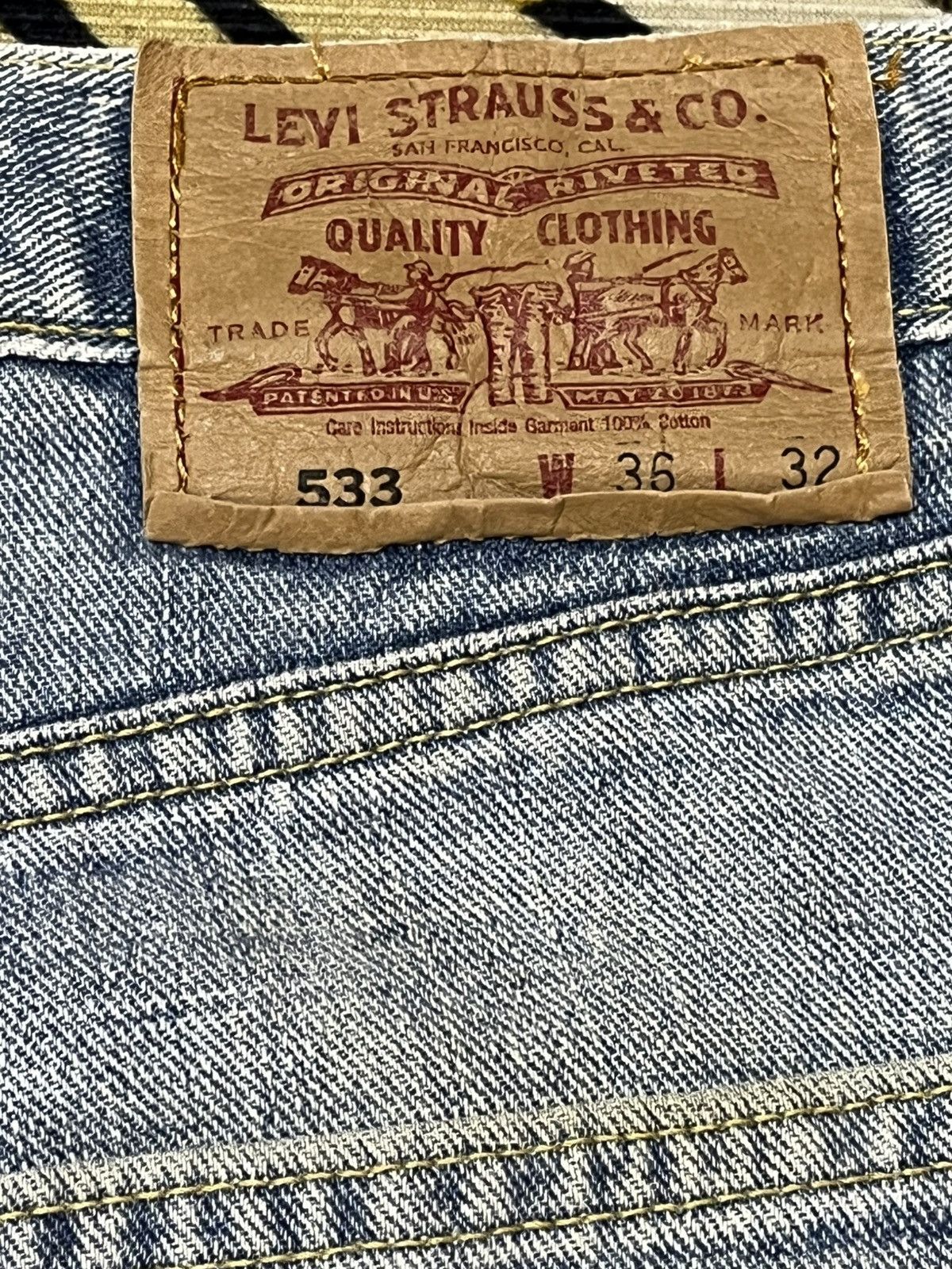 LVC × Levi's × Levi's Vintage Clothing Vintage Levi’s 533 Baggy Distressed Denim Size US 35 - 9 Thumbnail