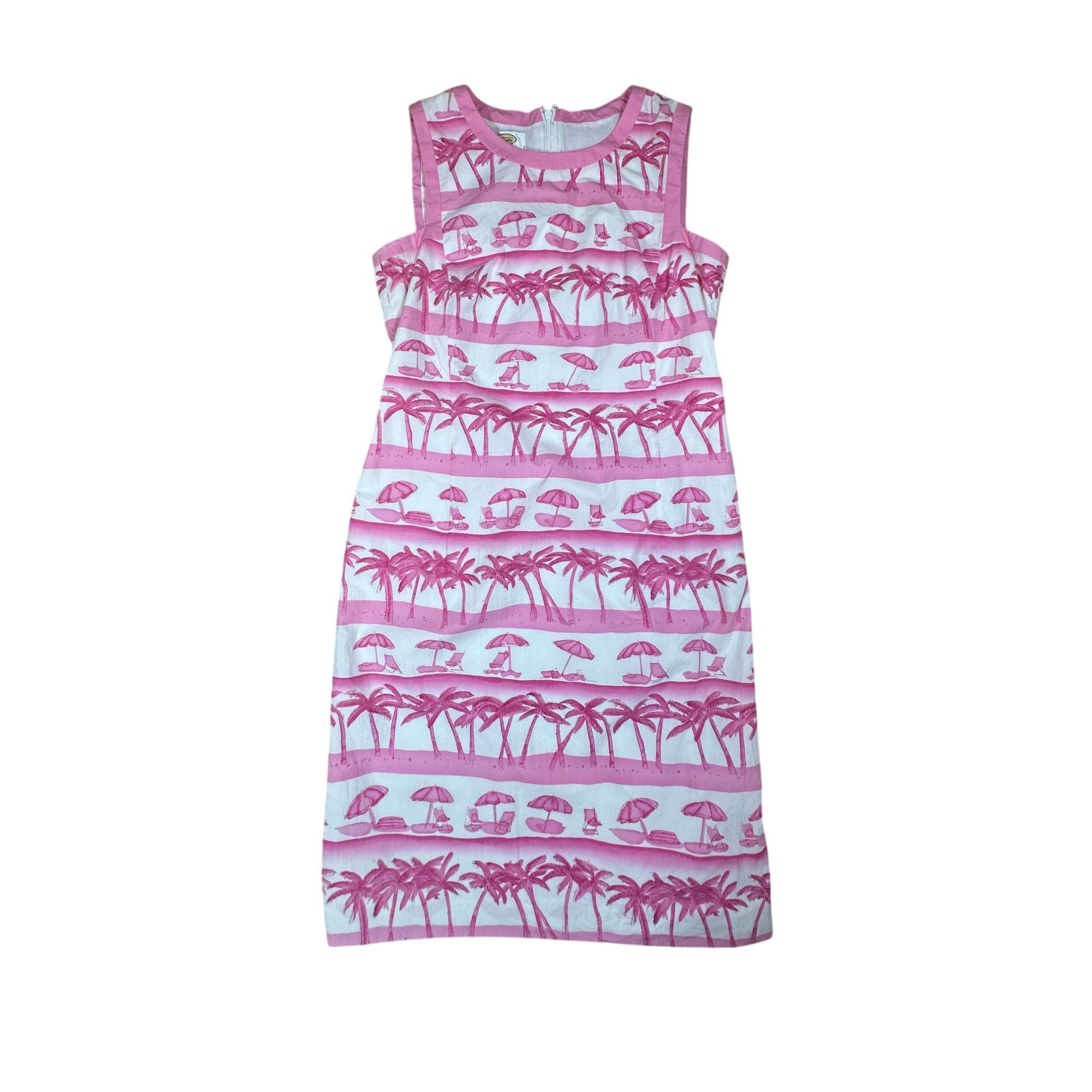 Talbots Talbot Pink Beach Print Summer Sheath Dress Size 6 Size M / US 6-8 / IT 42-44 - 2 Thumbnail