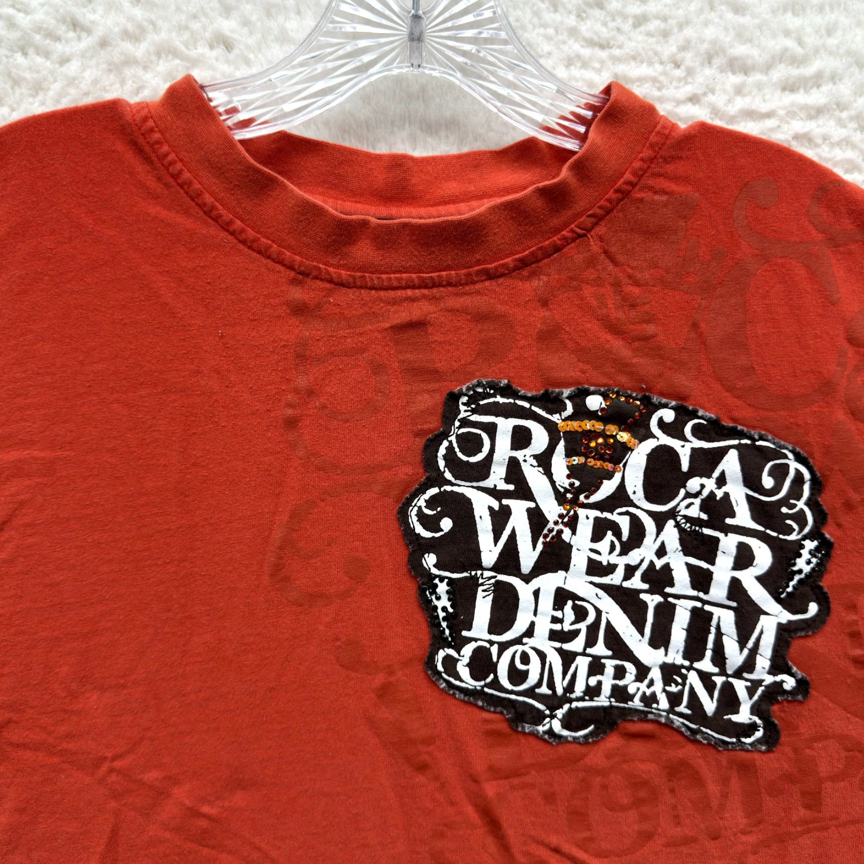 Rocawear VINTAGE Rocawear T-Shirt 3XL Mens Orange Logo Patch Studded Streetwear Graphic Tee Hip Hop Size US XXL / EU 58 / 5 - 3 Thumbnail