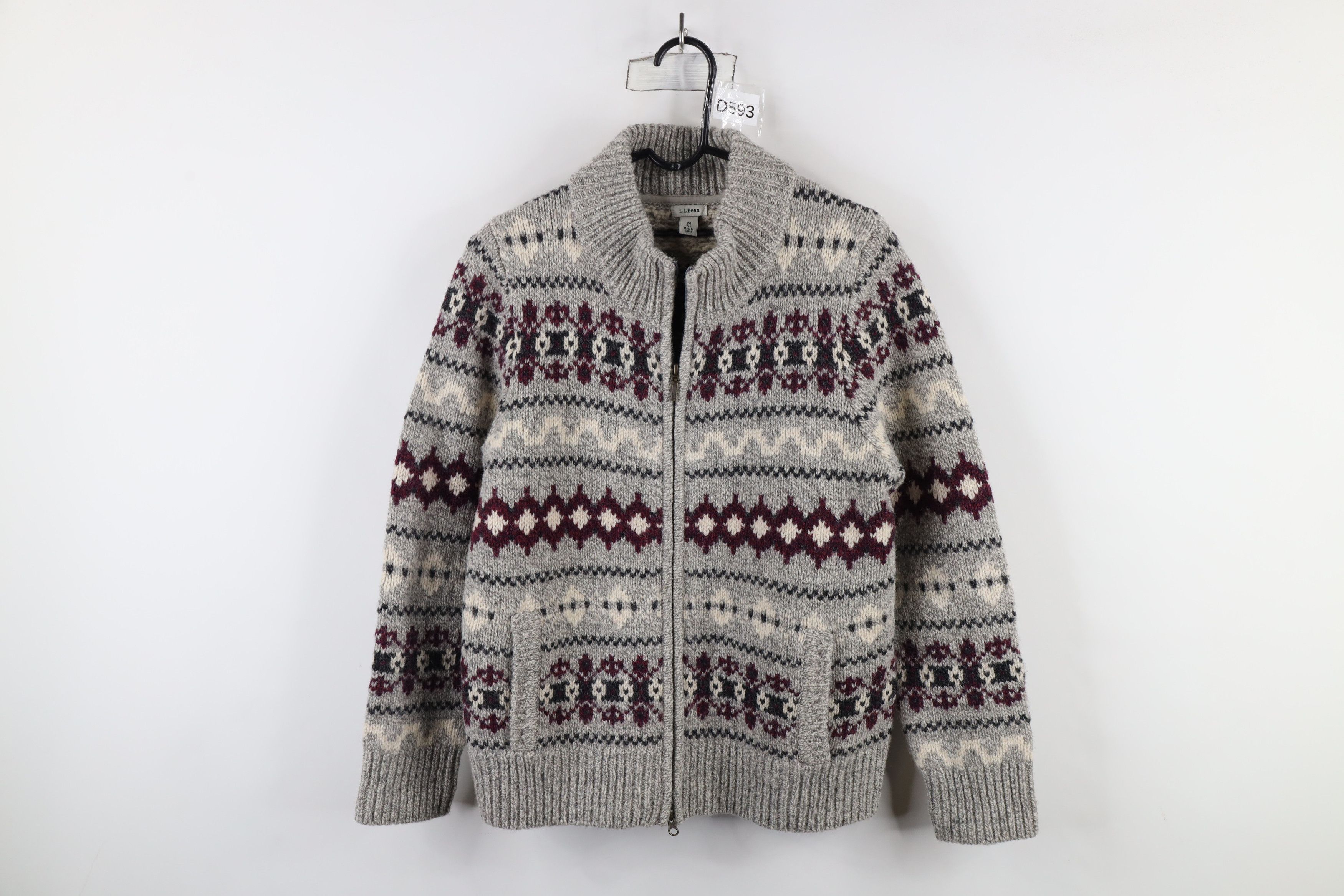 L.L. Bean × Vintage Vintage LL Bean Heavyweight Wool Fair Isle Full Zip Sweater Size M / US 6-8 / IT 42-44 - 1 Thumbnail