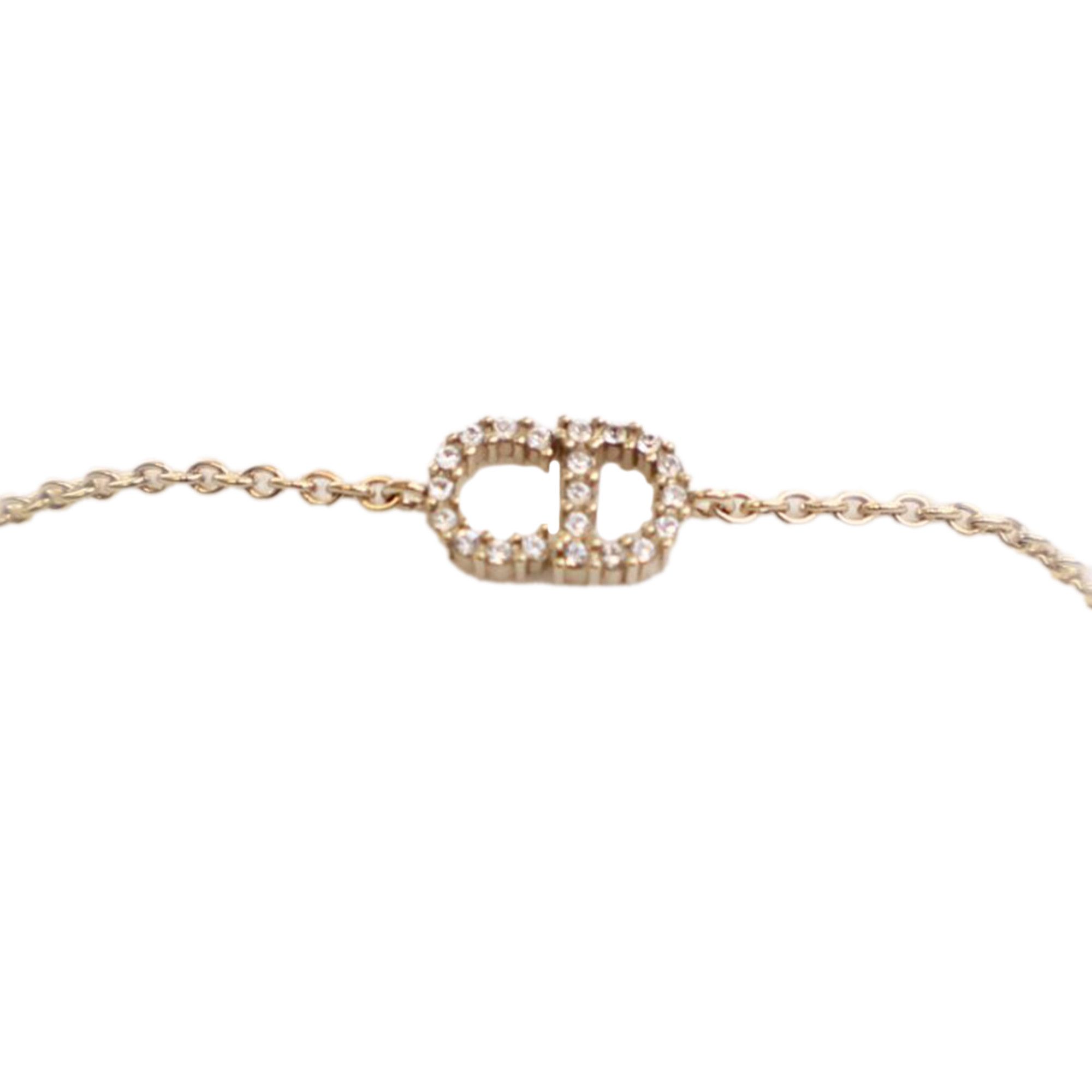 Dior Dior Gold Plated Crystal Petit CD Bracelet Size ONE SIZE - 1 Thumbnail