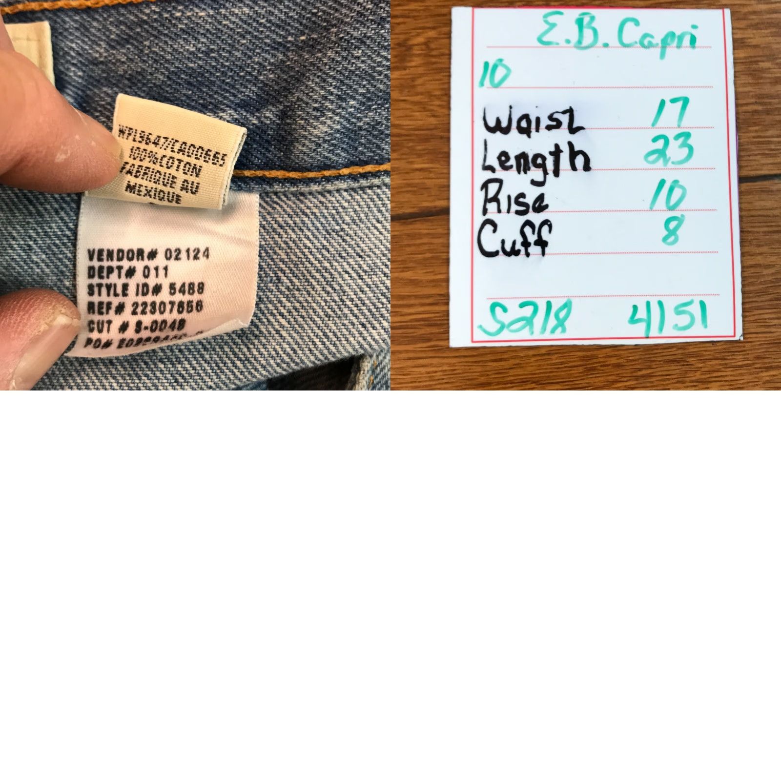 Eddie Bauer Eddie Bauer Since 1920 Womens Mid Rise Straight Blue Denim Capri Jeans Size 10 Size 32" / US 10 / IT 46 - 8 Thumbnail