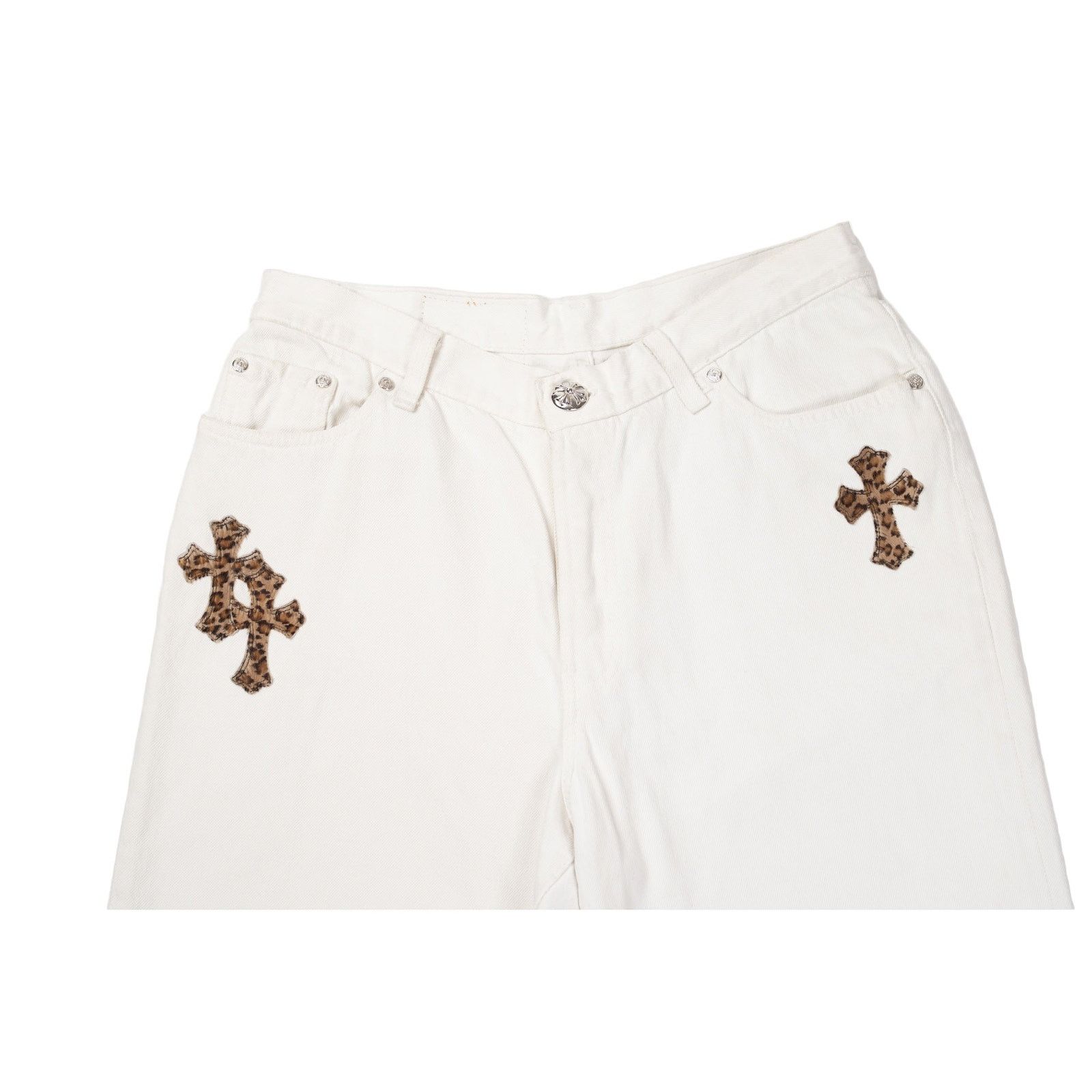 Chrome Hearts Levi's 501 Leopard Cross Patch White Jeans Size US 36 / EU 52 - 5 Thumbnail