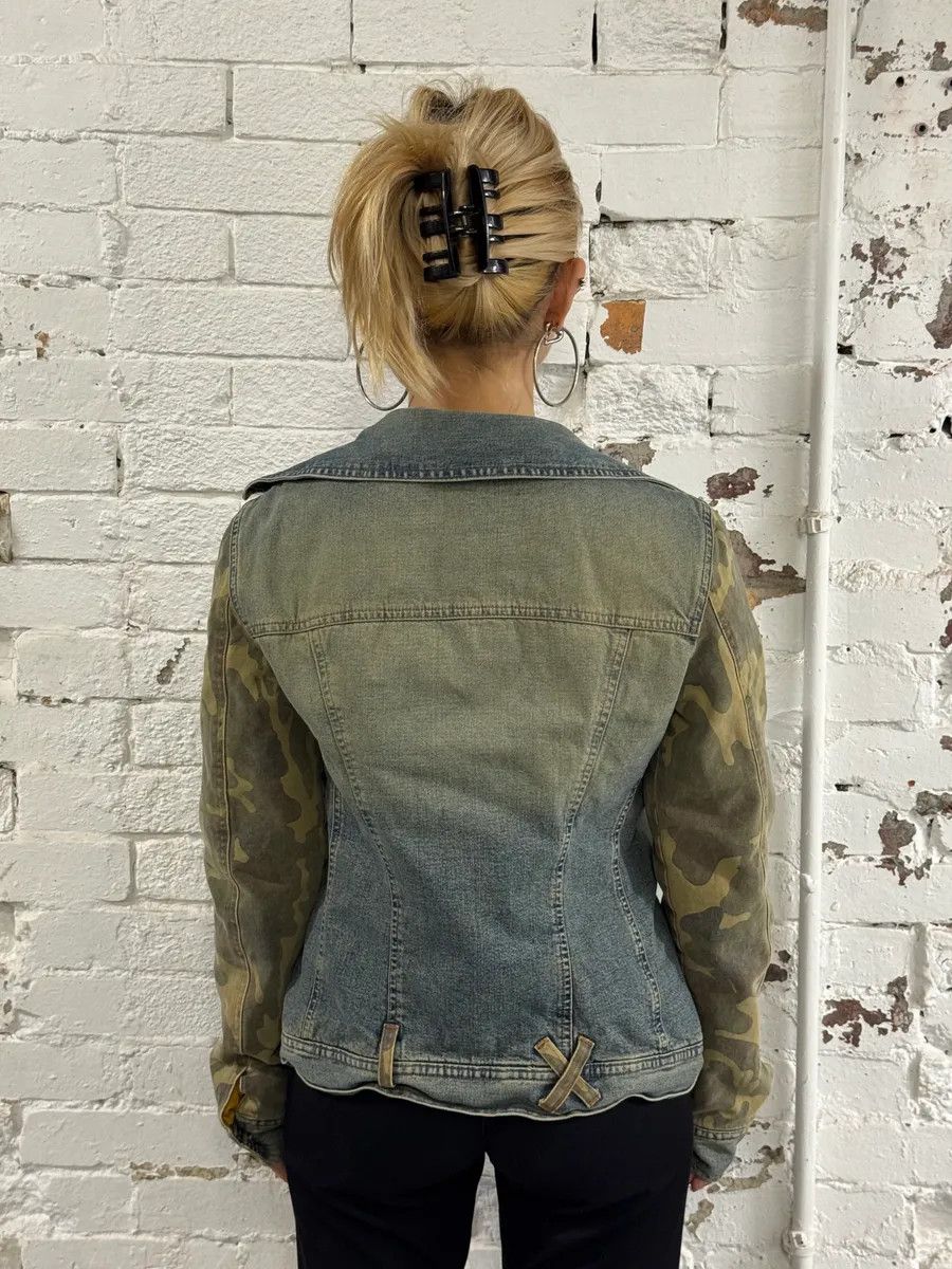 Dolce & Gabbana AW2003 Dolce & Gabbana Blue Faded Denim Camo Sleeves Jacket Size US S / EU 44-46 / 1 - 3 Thumbnail