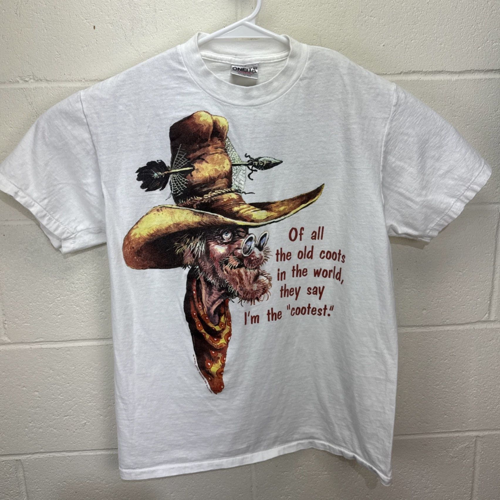 Vintage VINTAGE Oneita Nate Owens Art T-Shirt Medium White 90s Rare Cooter Mens Size US M / EU 48-50 / 2 - 2 Thumbnail