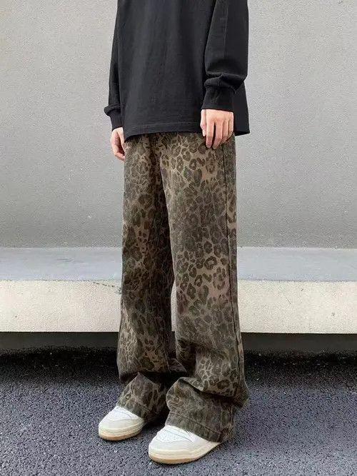 Japanese Brand × Jean Vintage Brown Leopard Print Straight Leg Micro Jeans Size US 32 / EU 48 - 4 Thumbnail