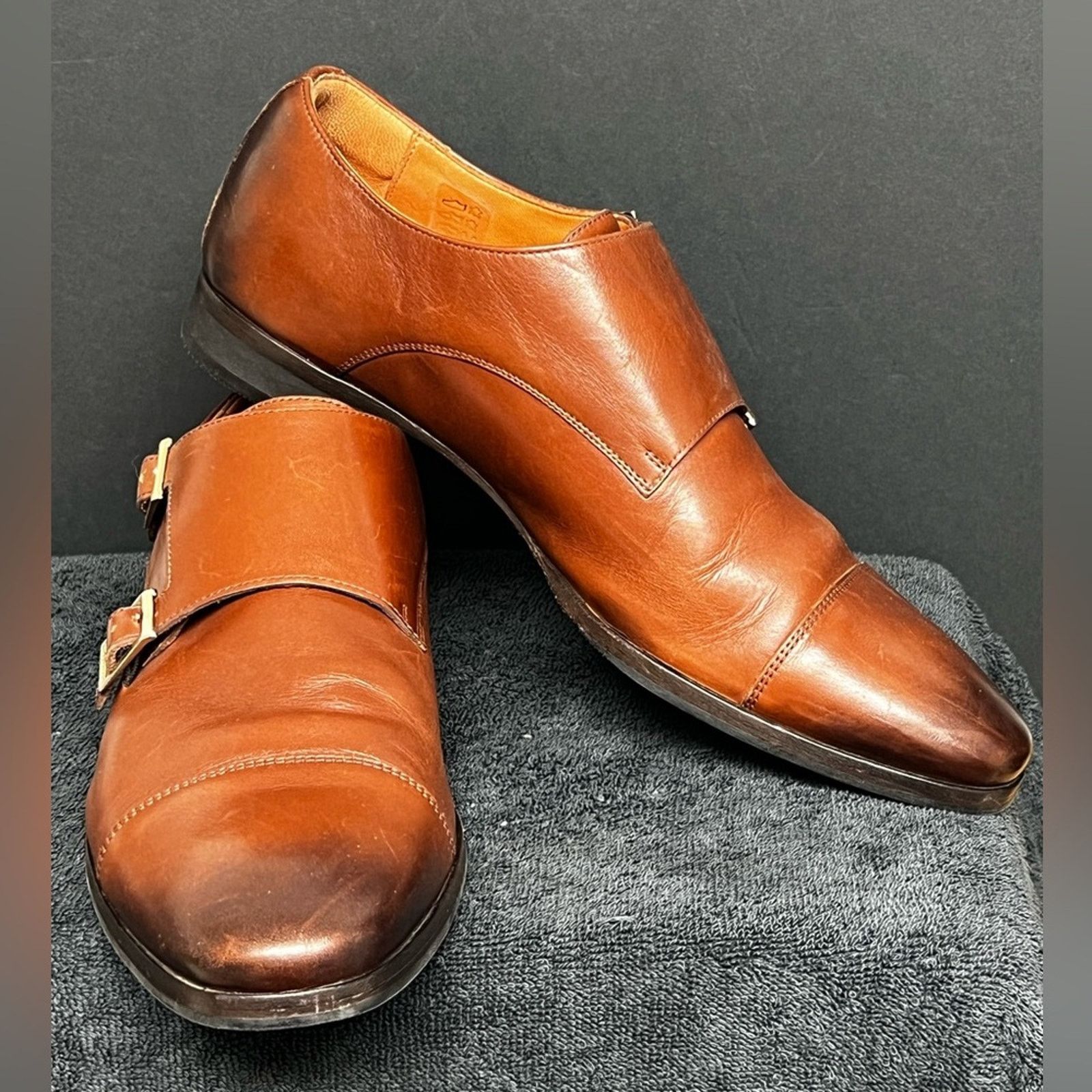 Wolf & Shepherd Wolf & Shepherd Gambit Shoes Brown Monk Strap Buckle Leather Size US 11 / EU 44 - 4 Thumbnail