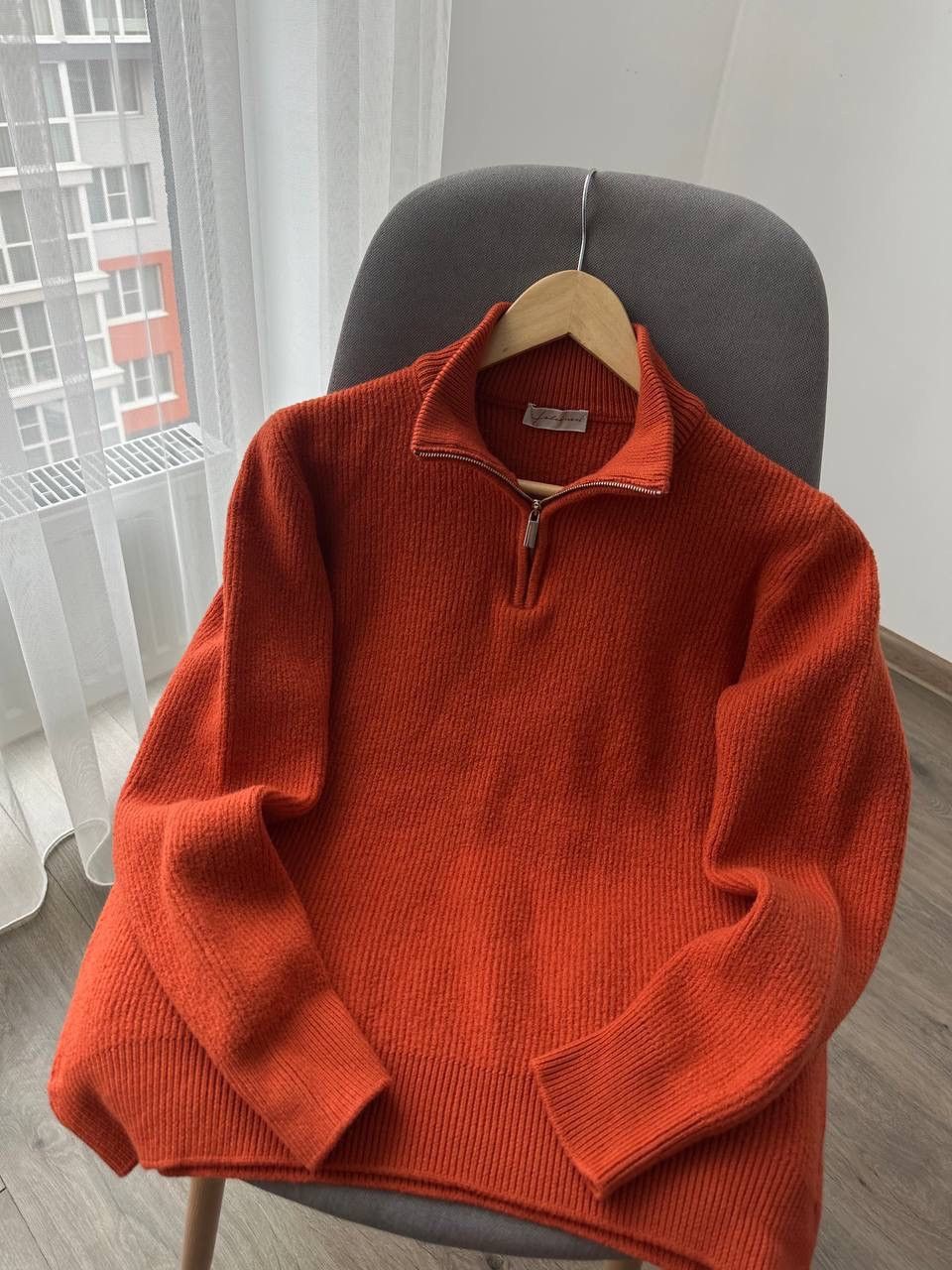 Japanese Brand × Vintage Vintage Faconeri Marino Wool Pullover 1/4 zip Orange Sweater Size US M / EU 48-50 / 2 - 6 Thumbnail