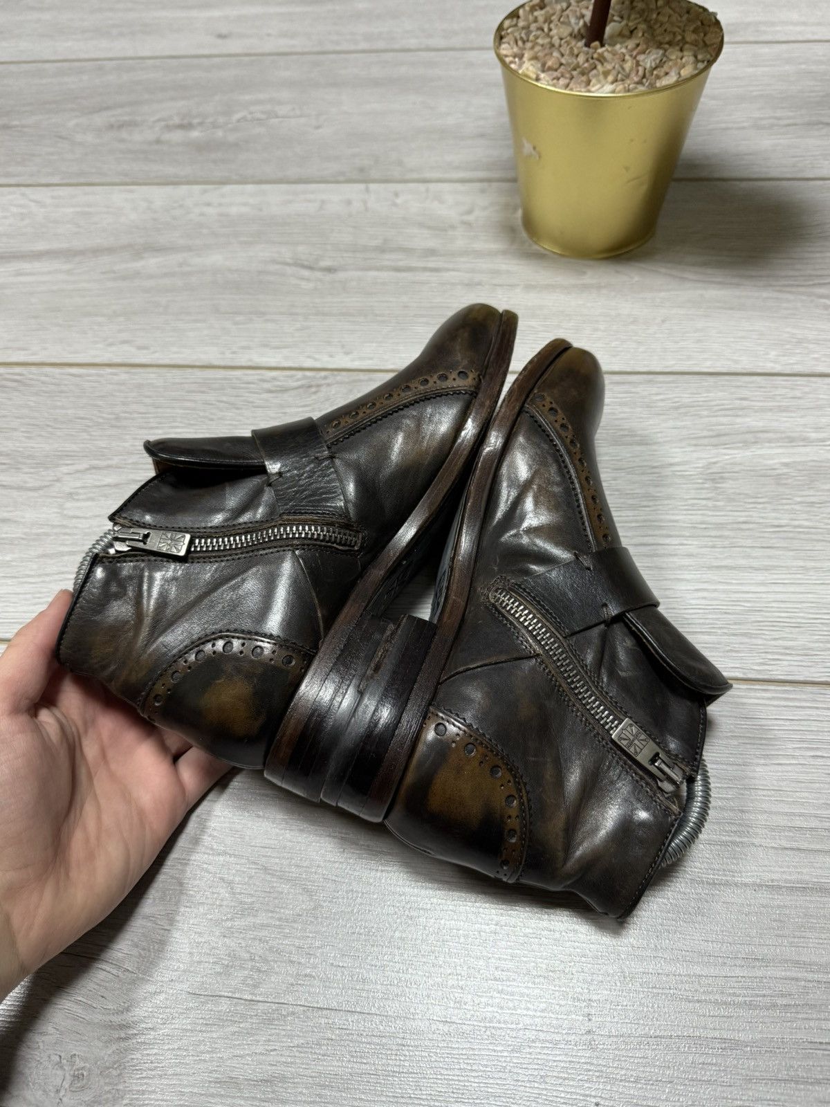 Pantanetti Pantanetti Avant Garde Leather Platform Boots Size US 7.5 / IT 37.5 - 5 Thumbnail