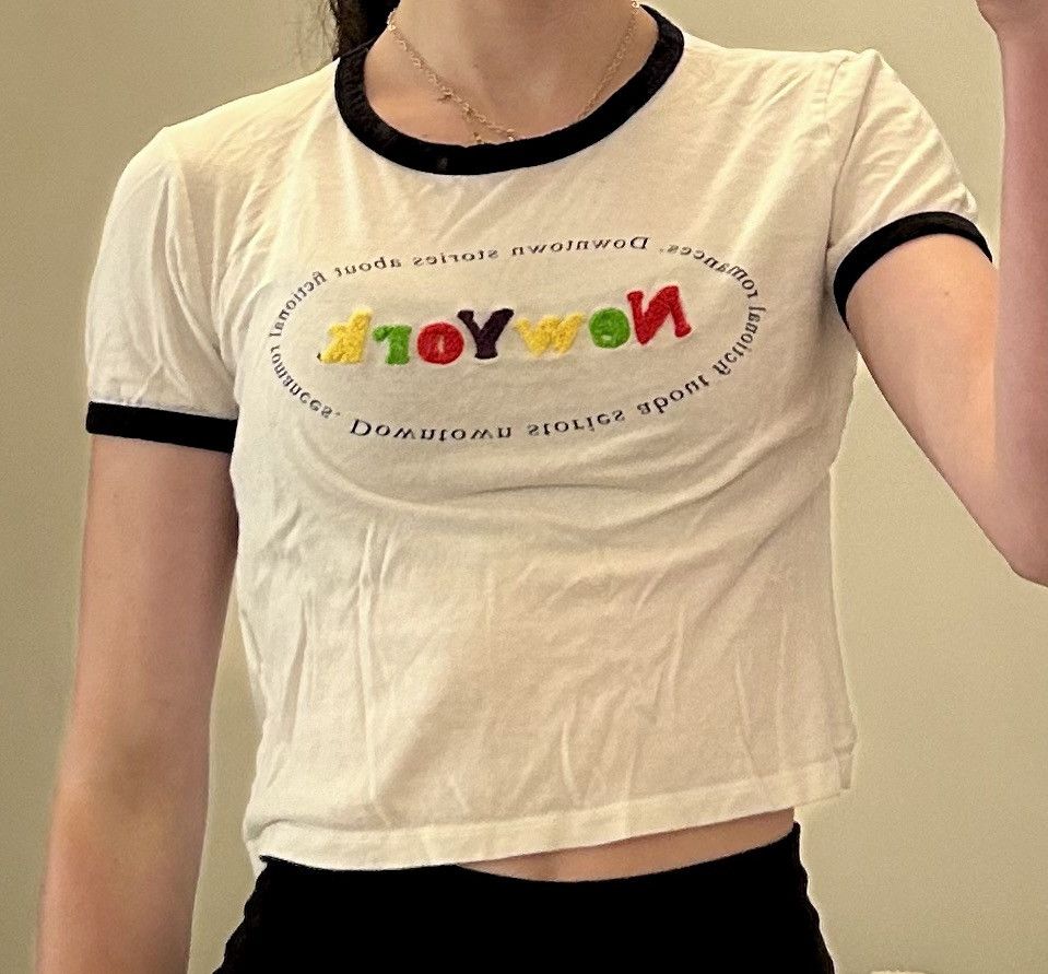 Zara Zara white and black cropped short sleeve tee Size S / US 4 / IT 40 - 1 Thumbnail