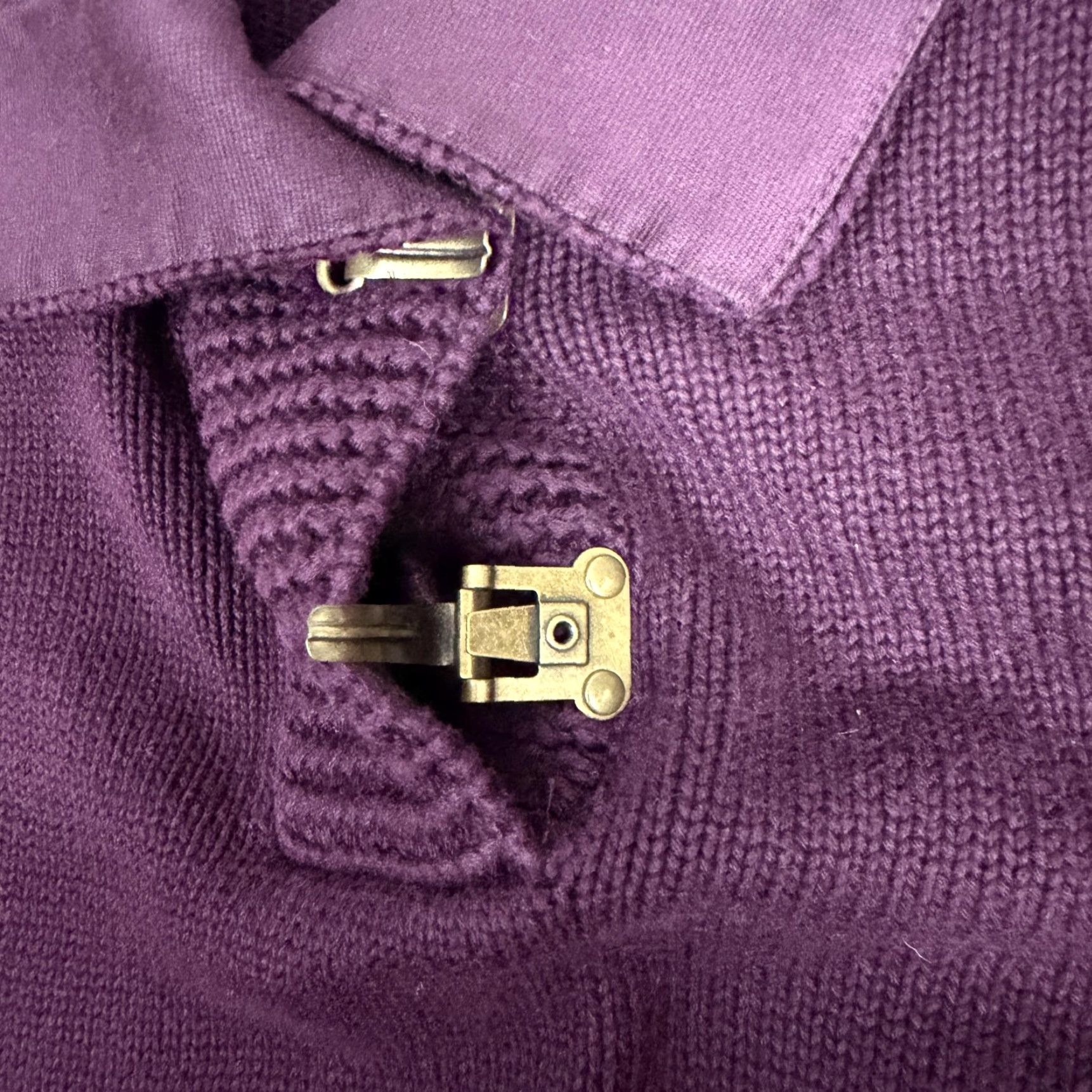 Ralph Lauren Lauren Ralph Lauren Sweater Womens Large Purple Collared Toggle Knit Pullover Size L / US 10 / IT 46 - 4 Thumbnail